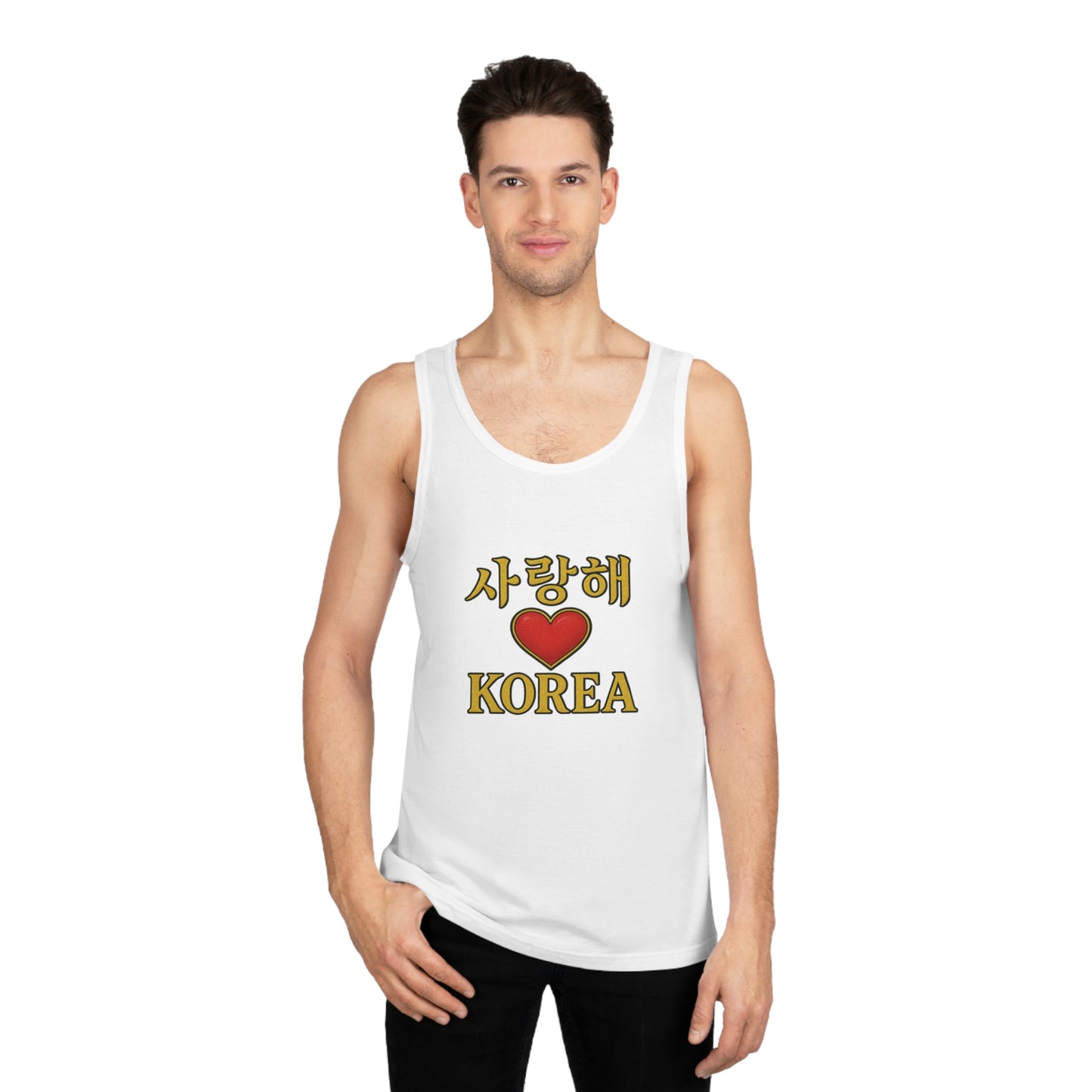 Love Korea Tank Top, Unisex Summer Shirt, Casual Wear, Gift for Fans, Vacation Outfit, Korea Lover Apparel