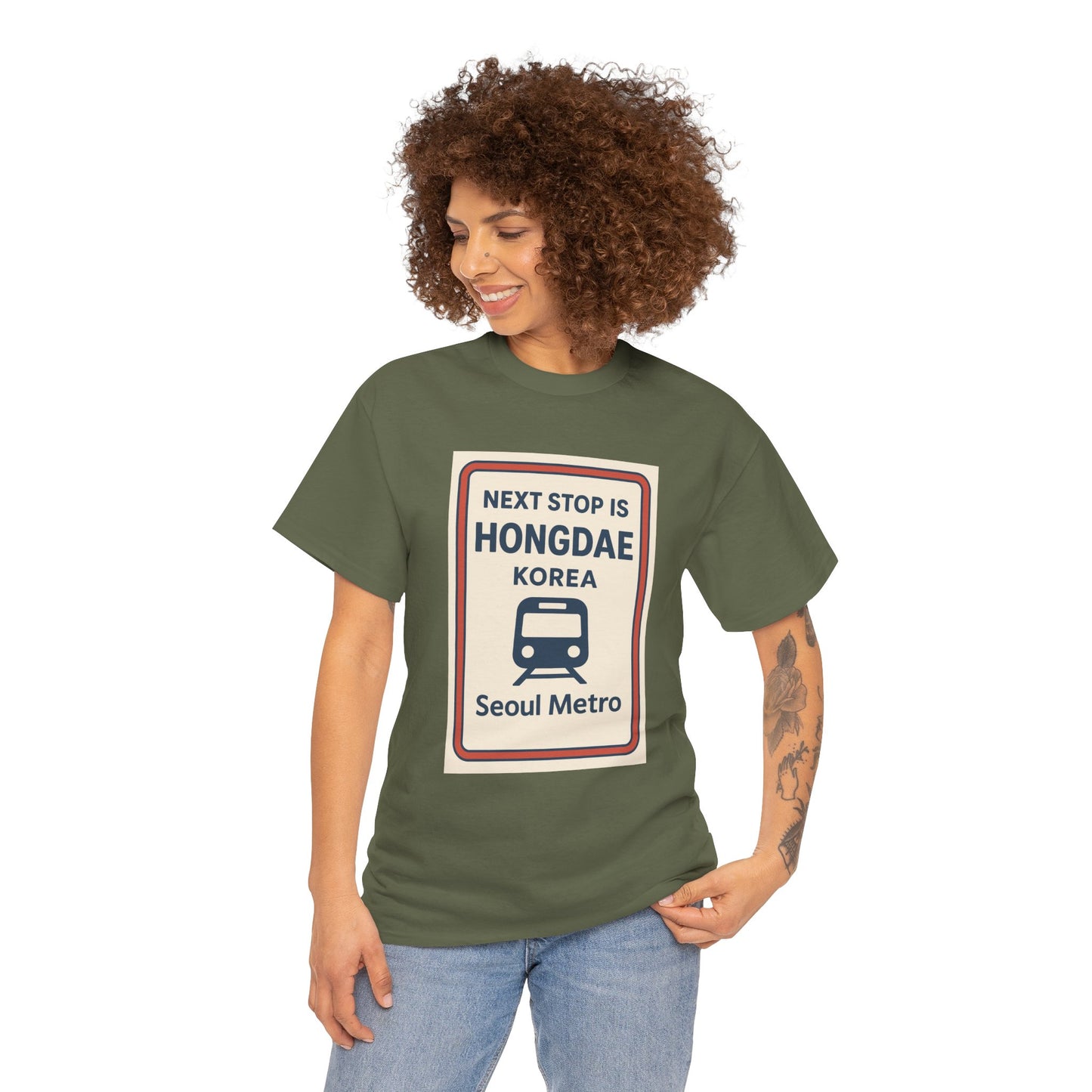 Seoul Metro Tee - Next Stop Hongdae, Travel Shirt, Souvenir Apparel, Korean Culture Gift, Unisex T-Shirt