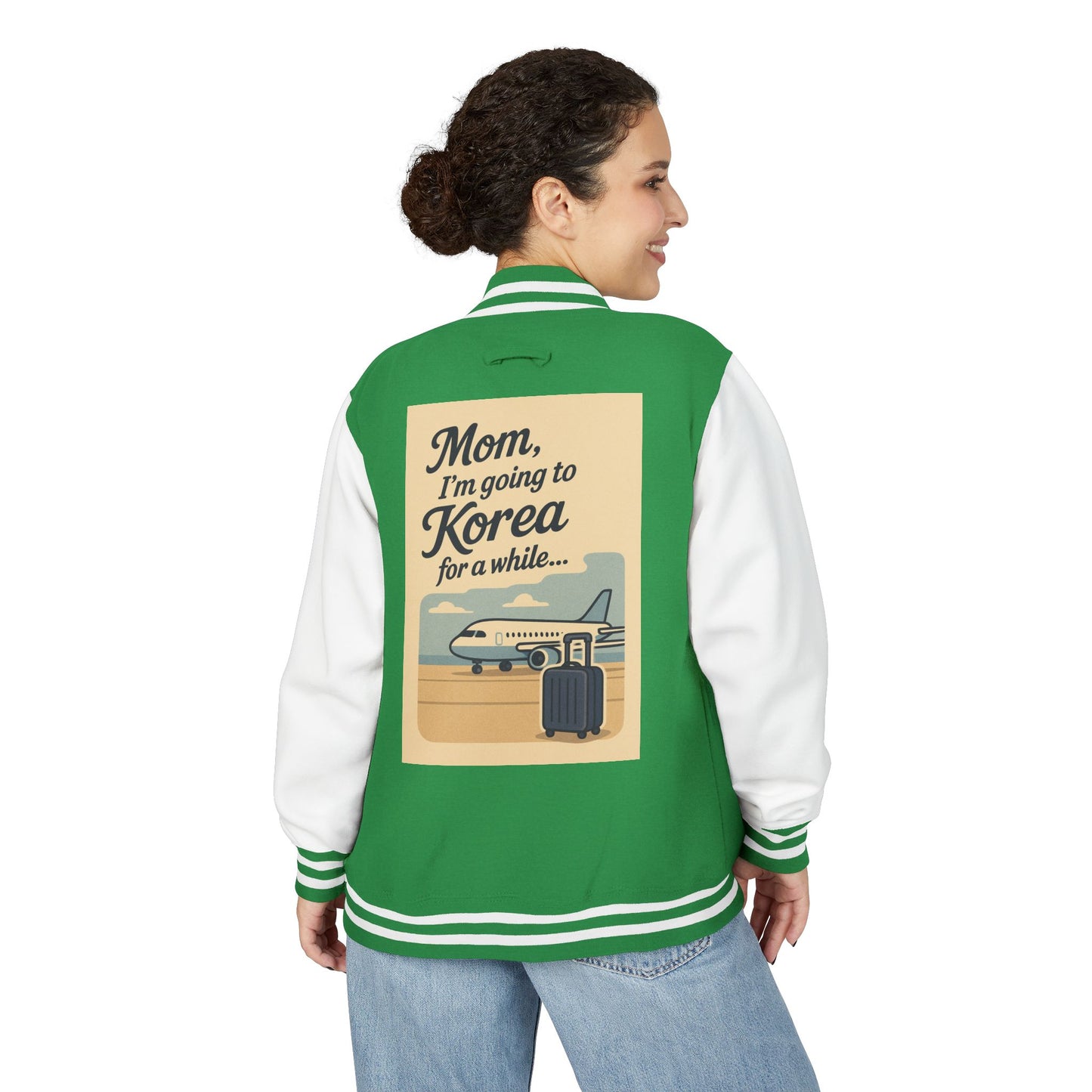 Mom I'm Going to Korea Letterman Jacket - Travel