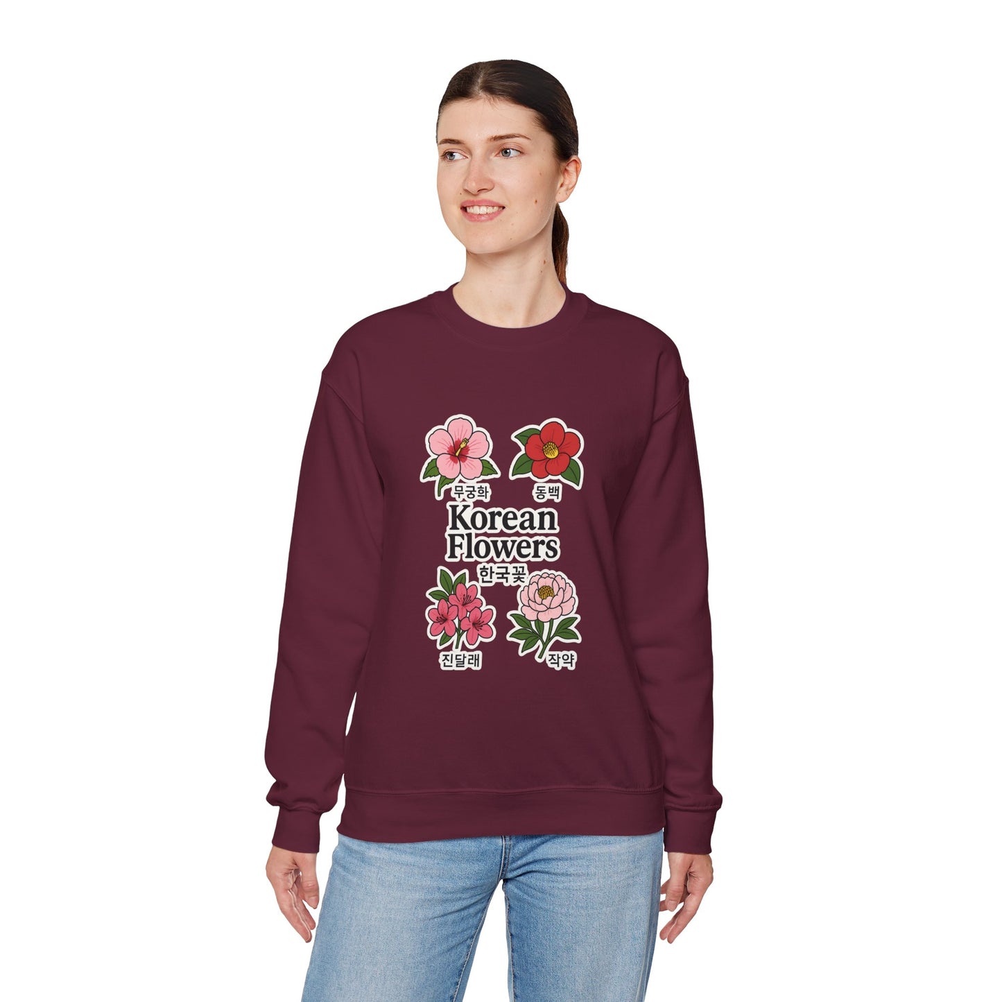 Korean Flowers Unisex Crewneck - Spring Wear