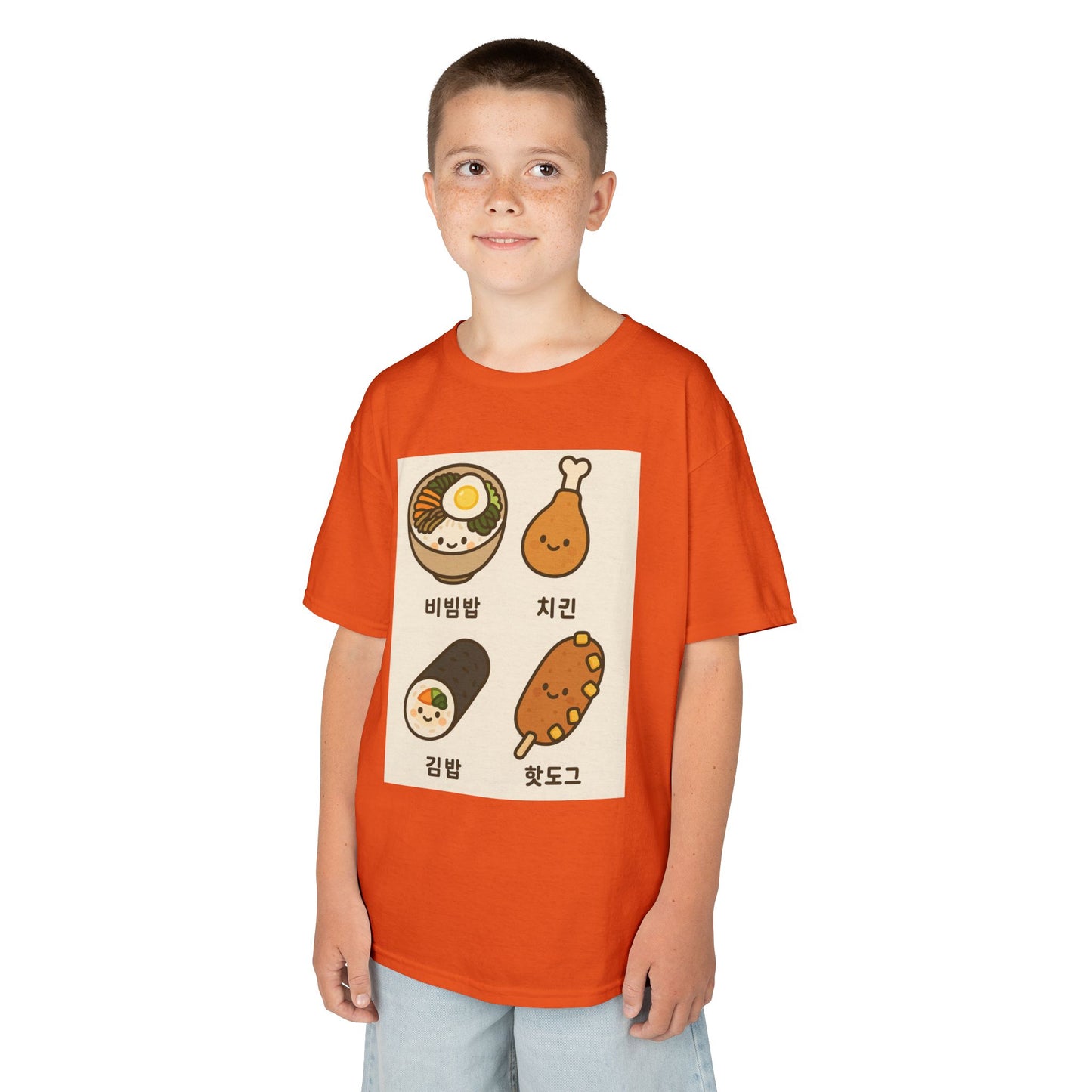 Kids Korean Food Tee - Cute Kimbap & Chicken Design Gift