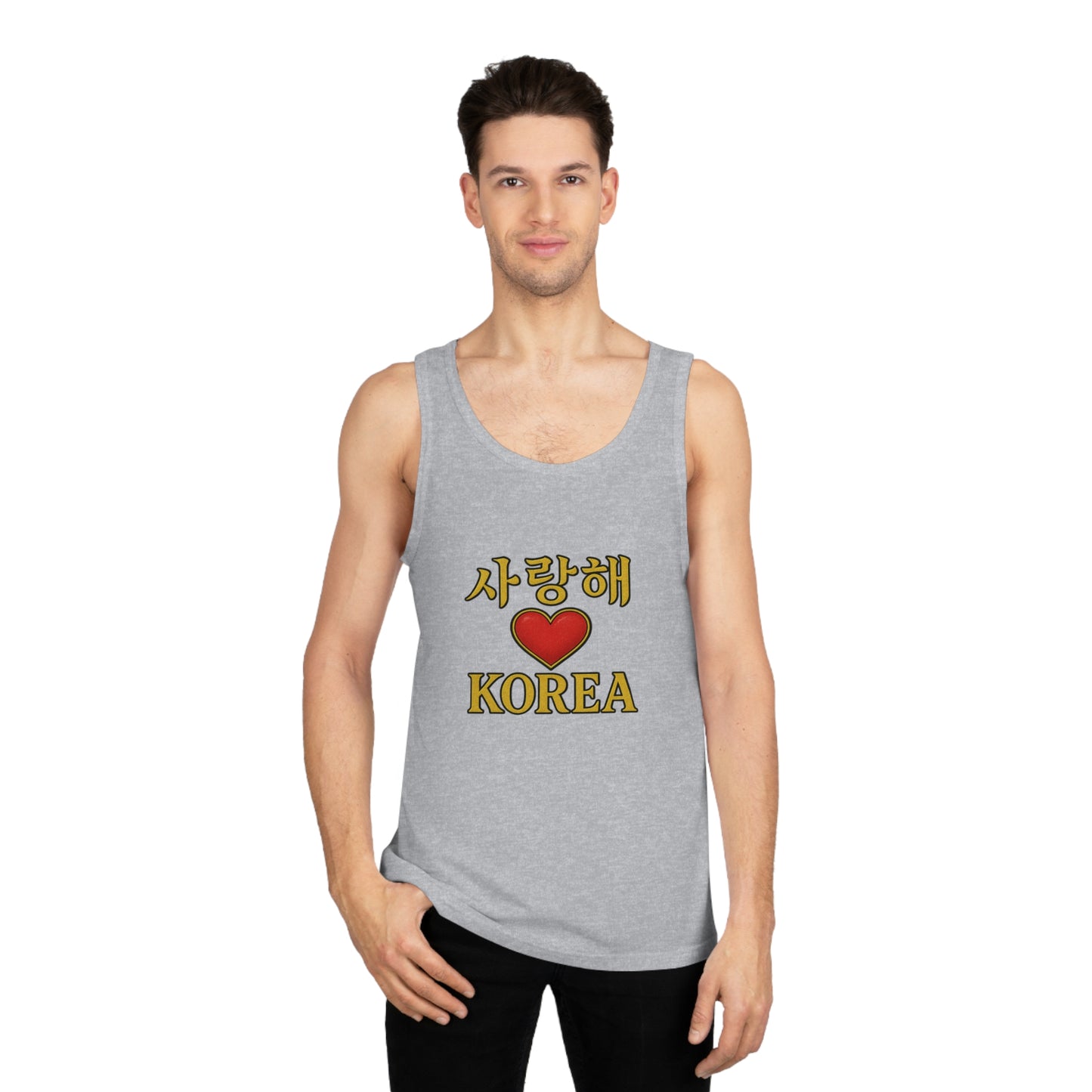 Love Korea Tank Top, Unisex Summer Shirt, Casual Wear, Gift for Fans, Vacation Outfit, Korea Lover Apparel