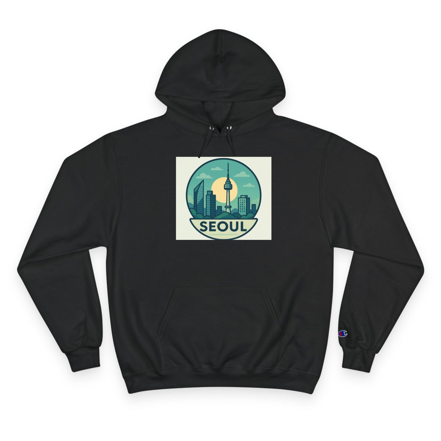 (US) Seoul Skyline Champion Hoodie - Urban Travel