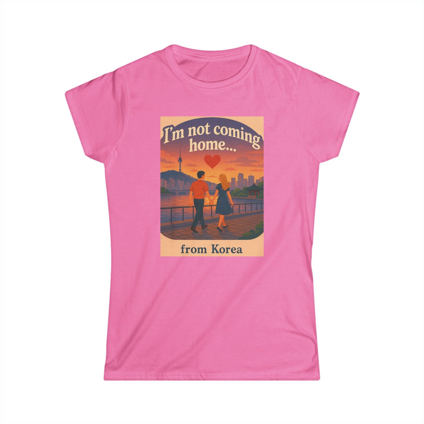 I'm not coming home... from Korea. Vintage Travel Women's Tee: Travel Shirt, Gift for Travelers, Airplane Tee, Adventure Apparel, Women’s Softstyle
