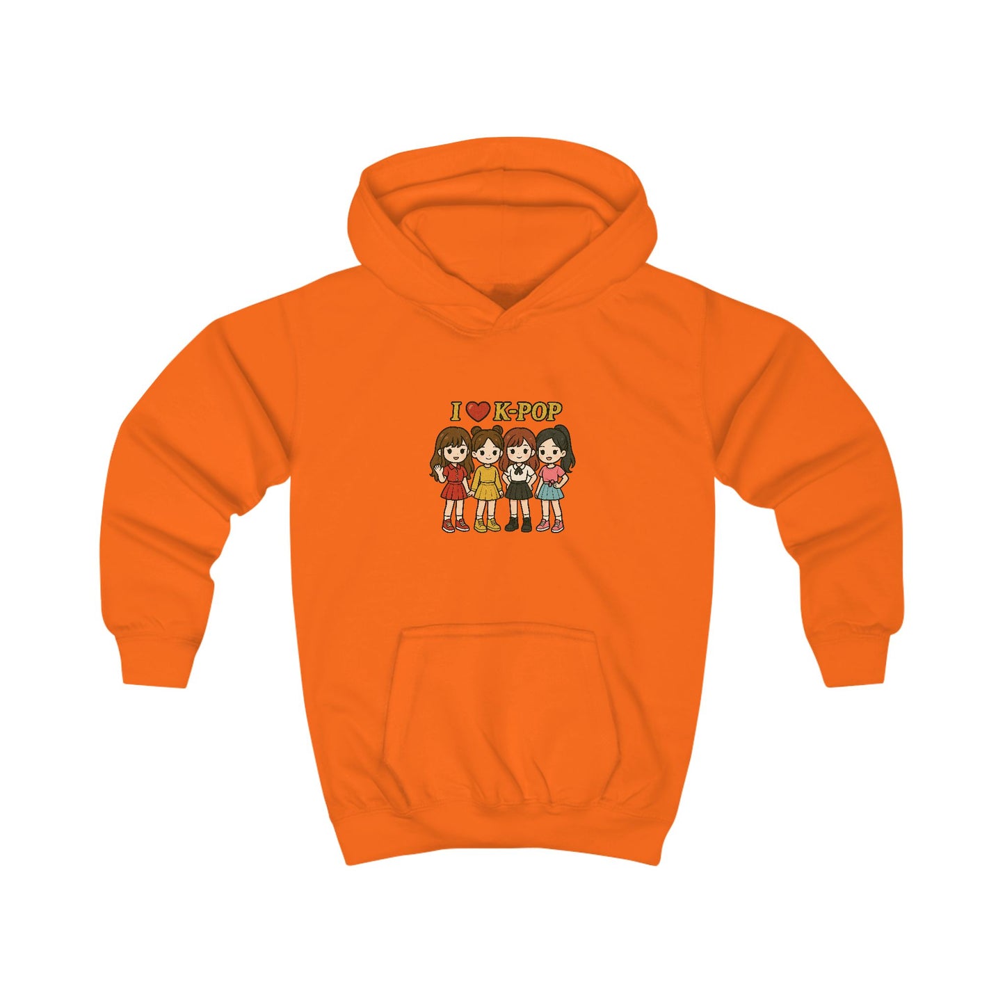 I Love K-Pop Kids Hoodie, Cute K-Pop Sweatshirt, Girls Hoodie, Music Lover Gift, Anime Apparel, Hip Hop Style
