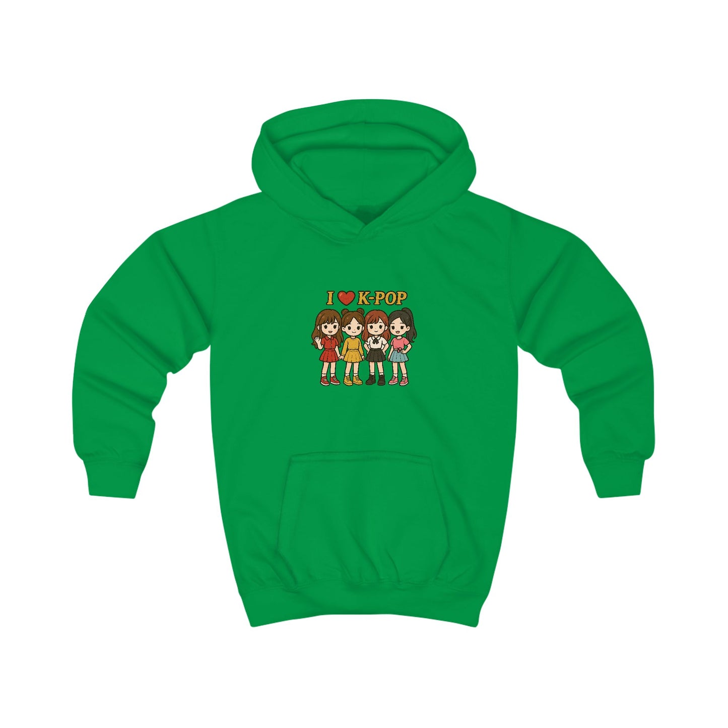 I Love K-Pop Kids Hoodie, Cute K-Pop Sweatshirt, Girls Hoodie, Music Lover Gift, Anime Apparel, Hip Hop Style
