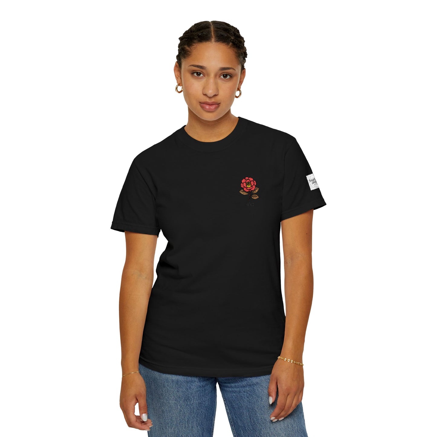 Korean Floral Embroidered T-Shirt - Nature Gift