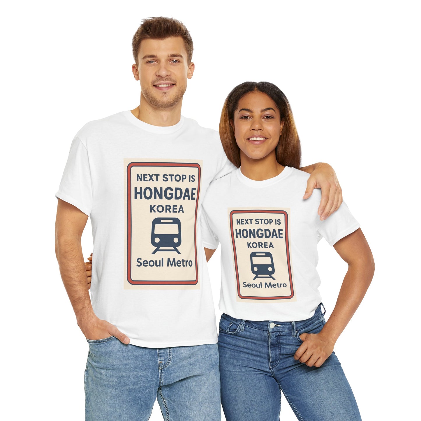 Seoul Metro Tee - Next Stop Hongdae, Travel Shirt, Souvenir Apparel, Korean Culture Gift, Unisex T-Shirt