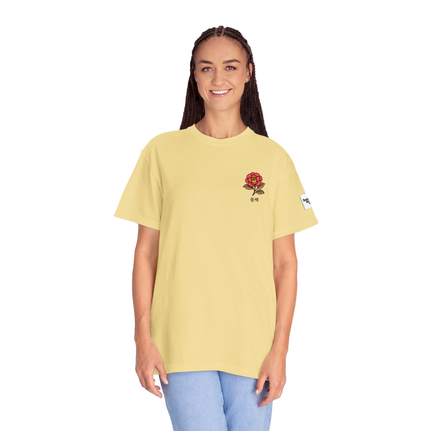 Korean Floral Embroidered T-Shirt - Nature Gift