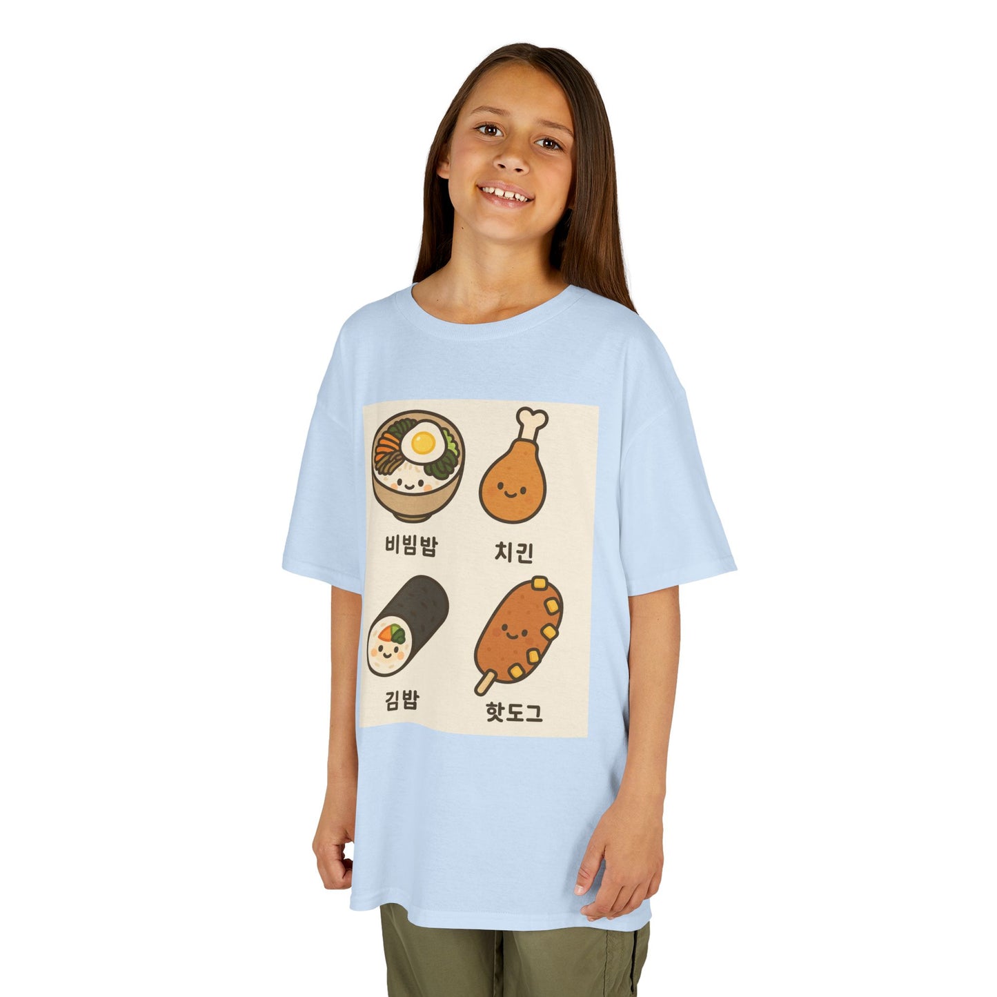 Kids Korean Food Tee - Cute Kimbap & Chicken Design Gift
