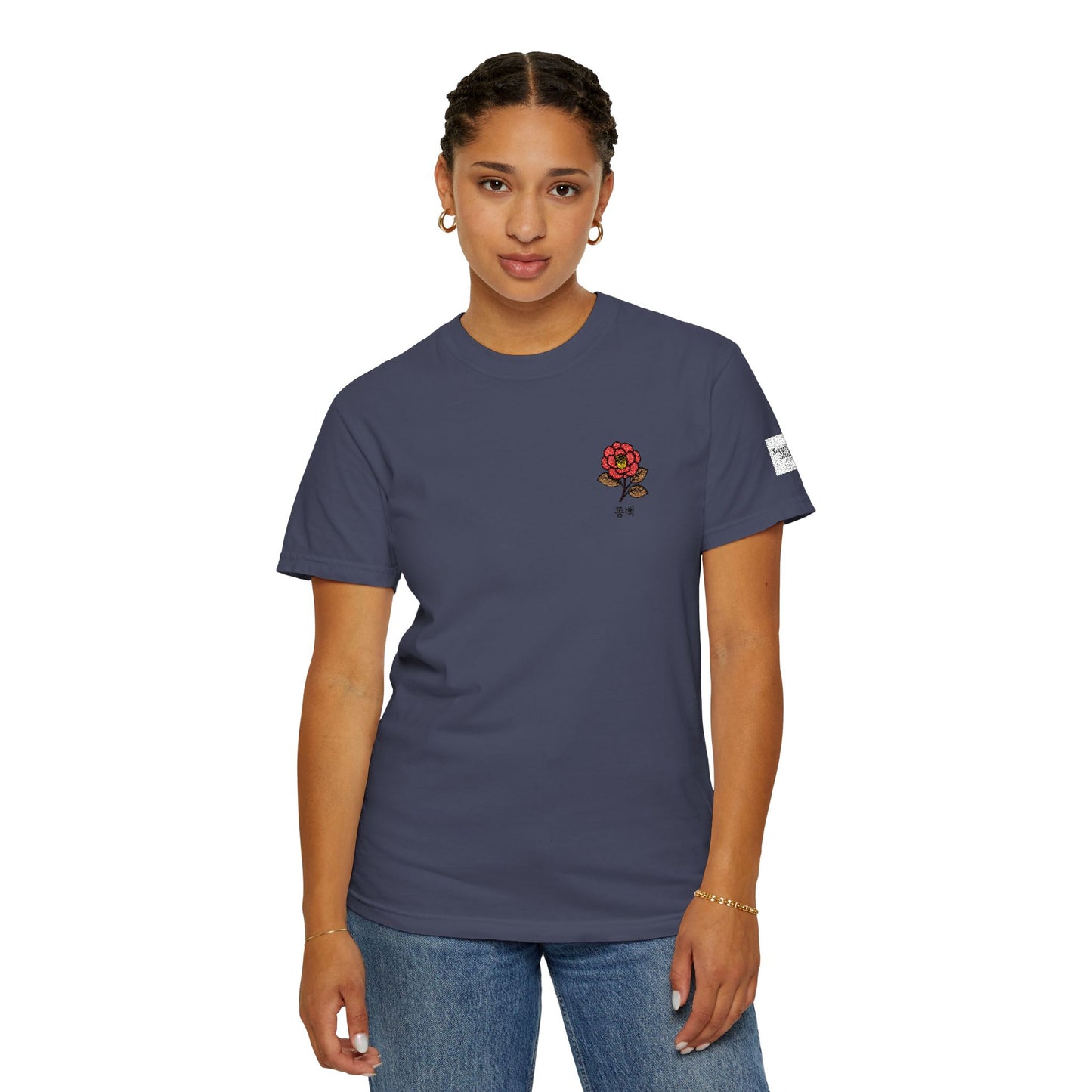 Korean Floral Embroidered T-Shirt - Nature Gift
