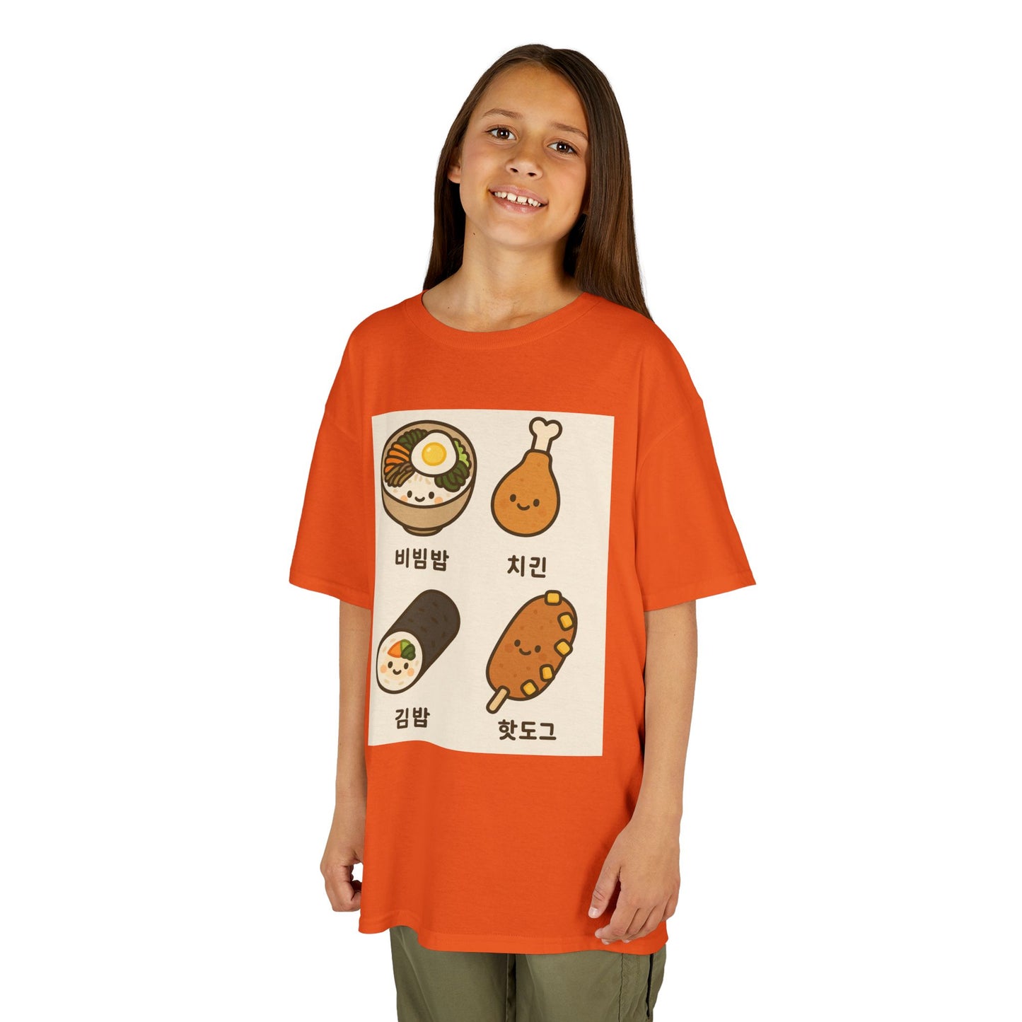 Kids Korean Food Tee - Cute Kimbap & Chicken Design Gift