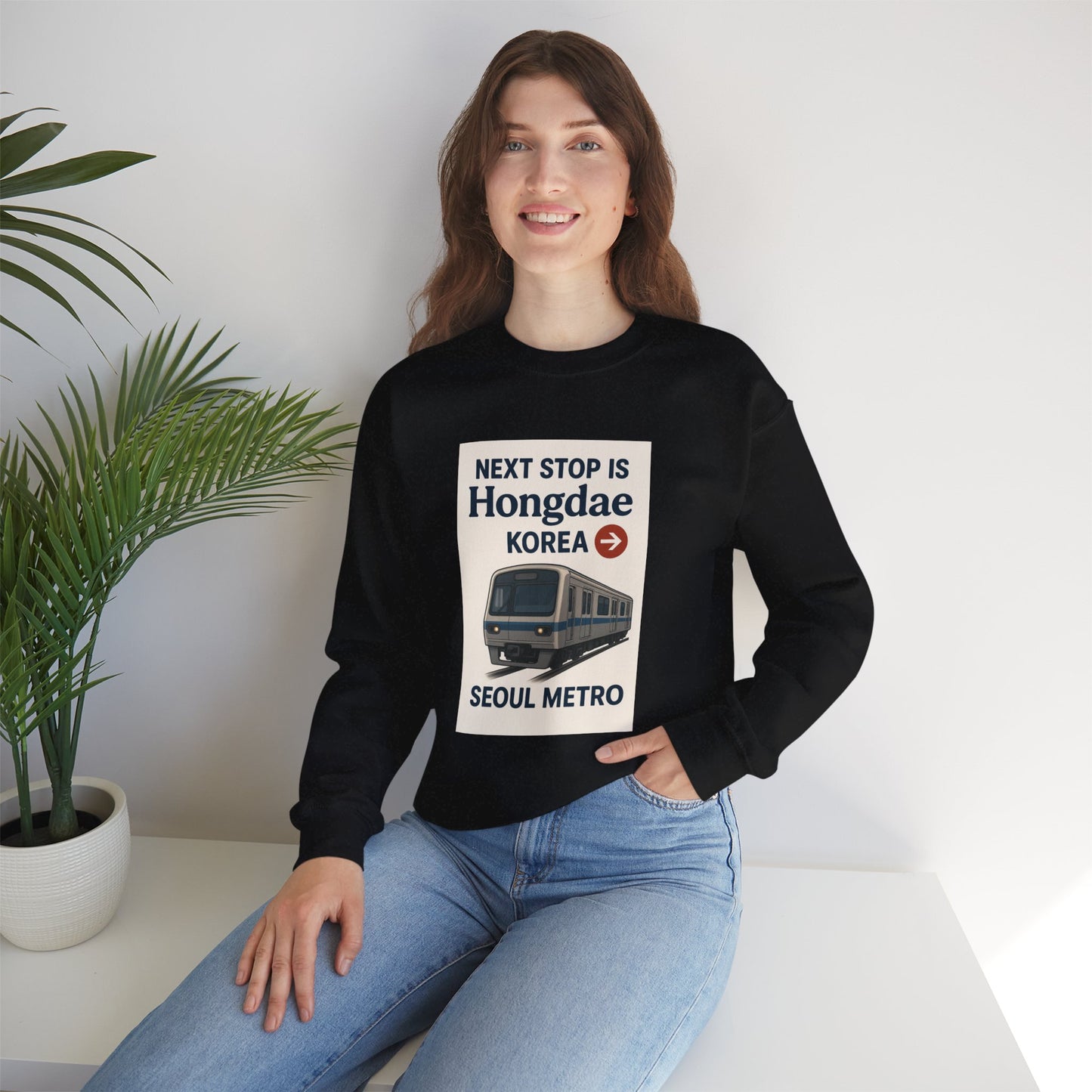 Travel Seoul Crewneck - Next Stop Hongdae