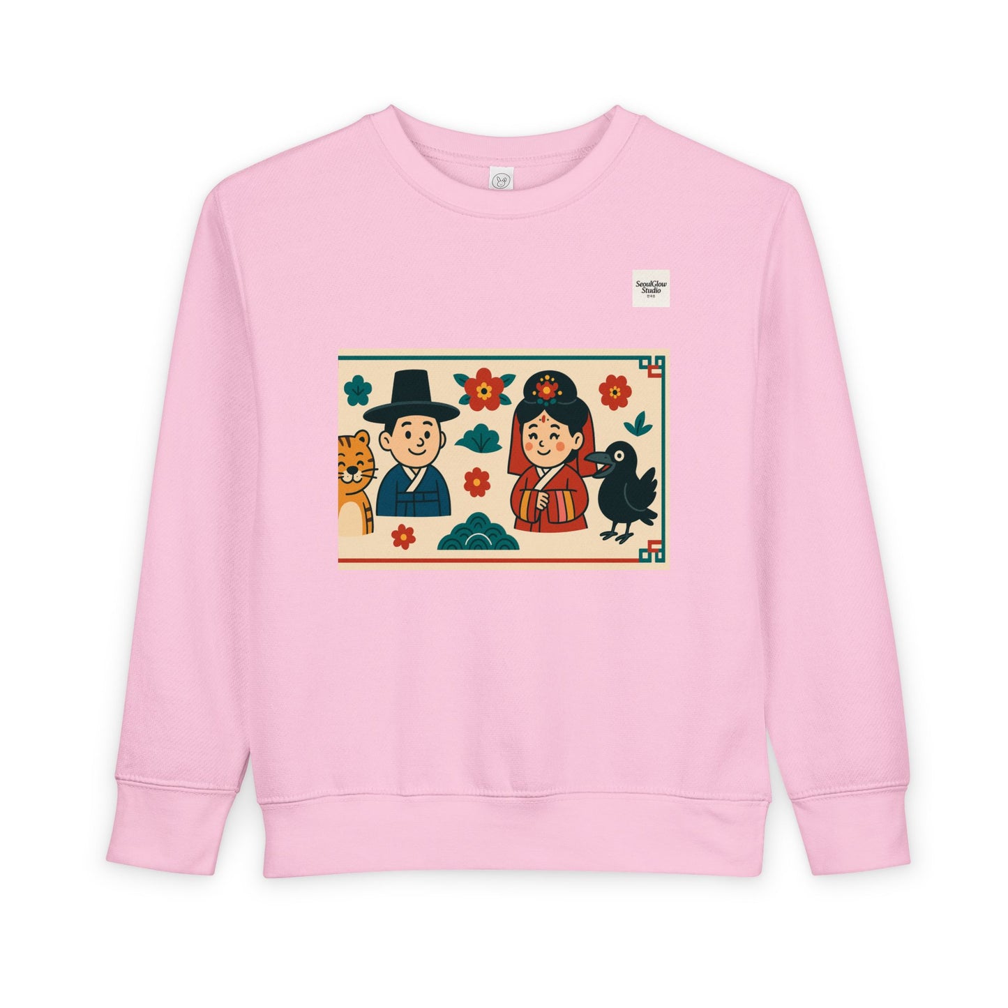 Korean Cultural Charm Toddler Sweatshirt, Kids' Cozy Apparel, Unique Gift for Birthdays, Cute Toddler Clothing, Holiday Outfit