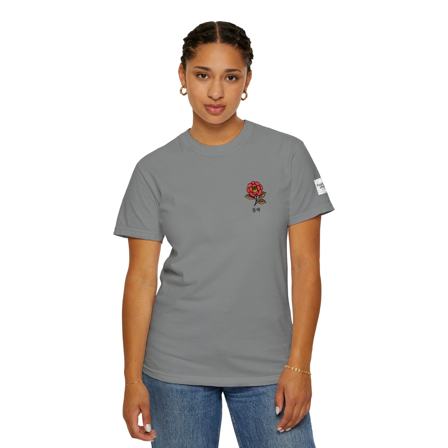 Korean Floral Embroidered T-Shirt - Nature Gift