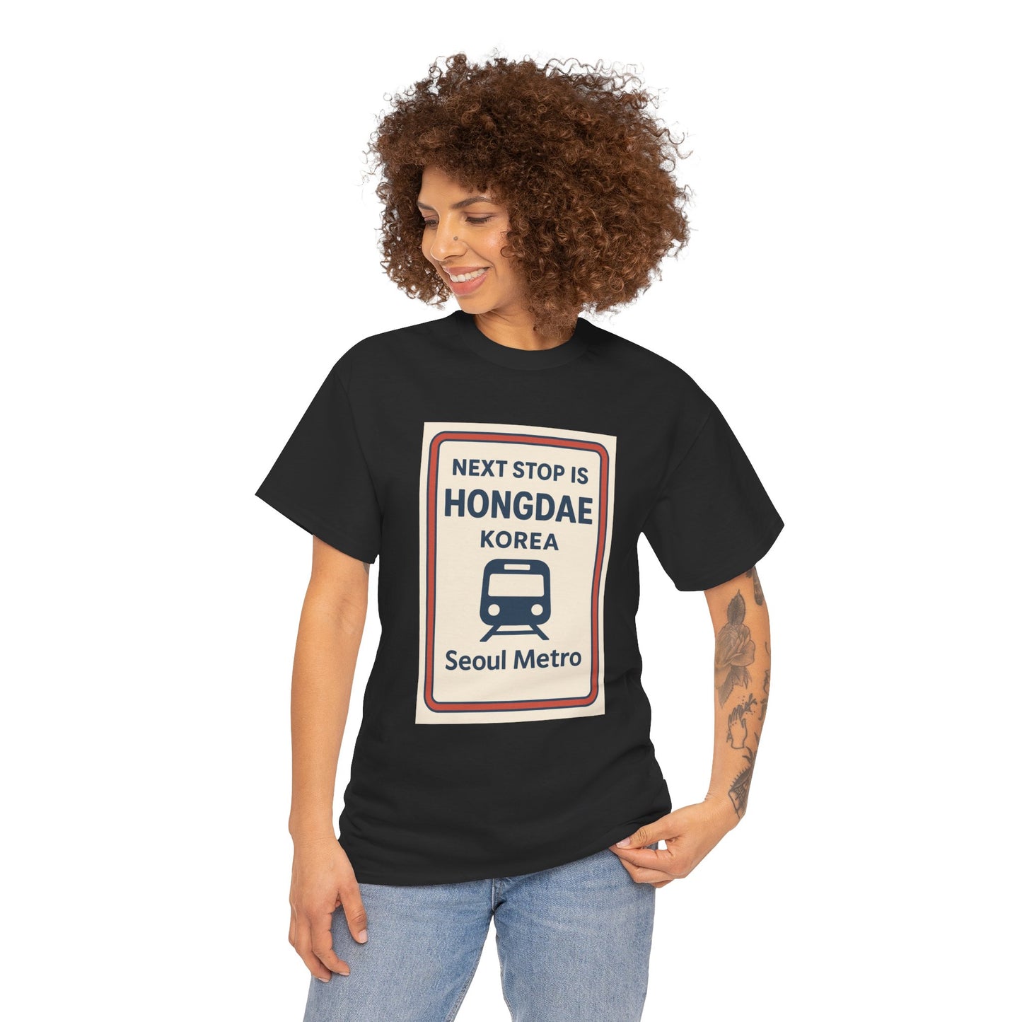 Seoul Metro Tee - Next Stop Hongdae, Travel Shirt, Souvenir Apparel, Korean Culture Gift, Unisex T-Shirt