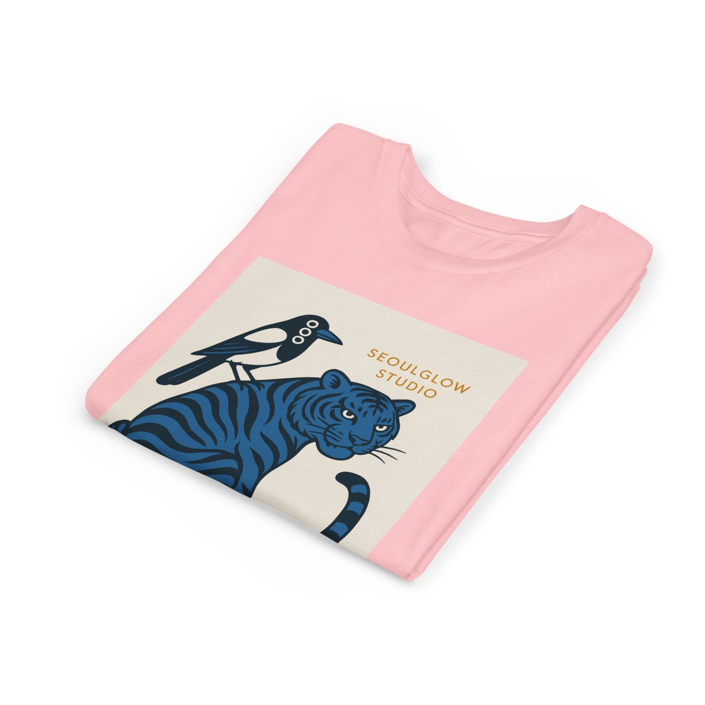 Korean Tiger & Magpie: Guardian Spirit Tee! Youth Tee with Tiger and Magpie Design, Fun Kids Shirt, Unique Graphic Tee, Gift for Animal Lovers, Summer Kids Apparel
