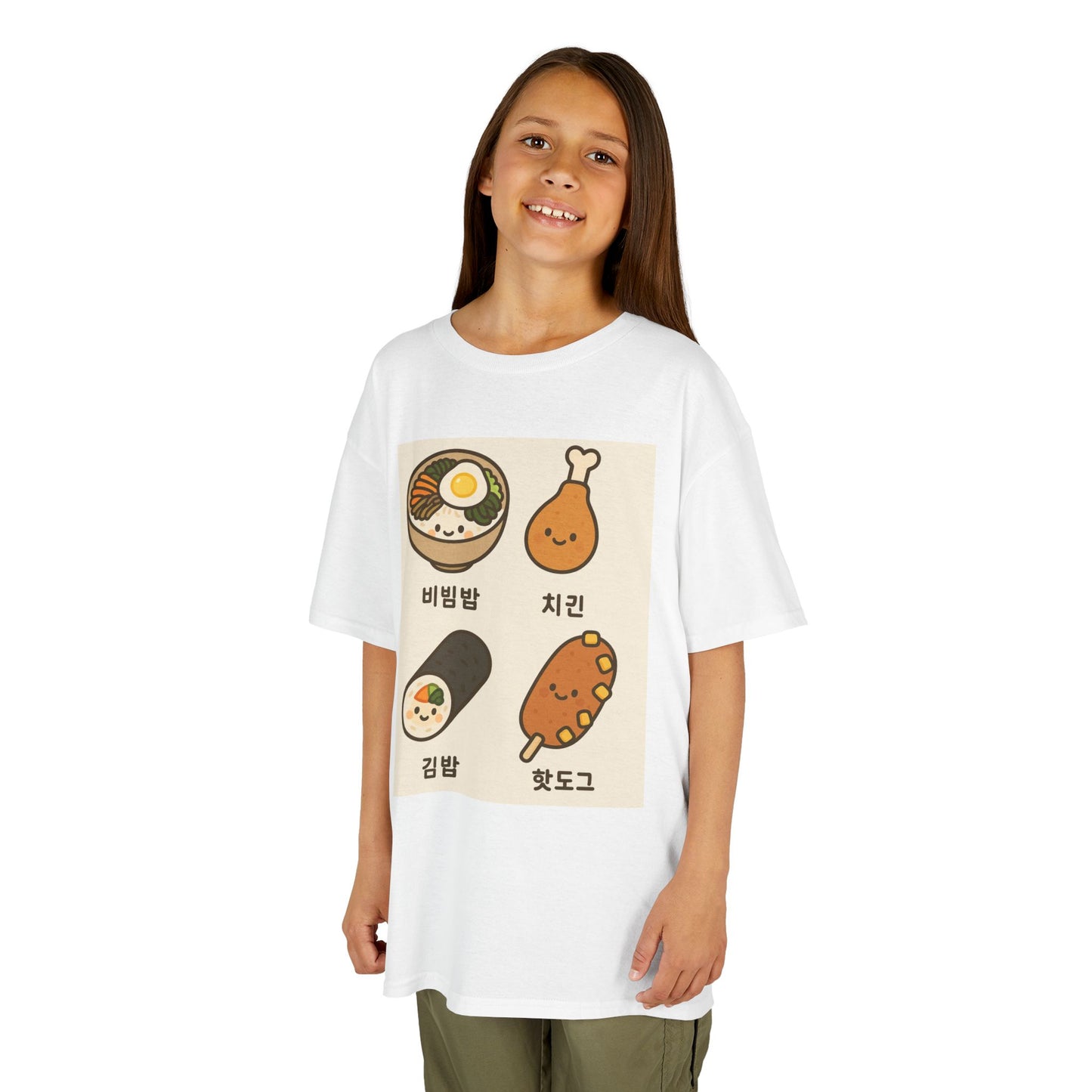 Kids Korean Food Tee - Cute Kimbap & Chicken Design Gift