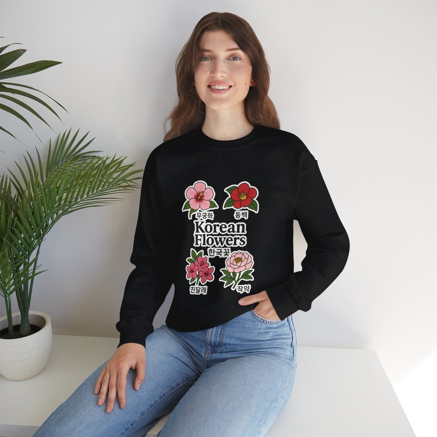 Korean Flowers Unisex Crewneck - Spring Wear