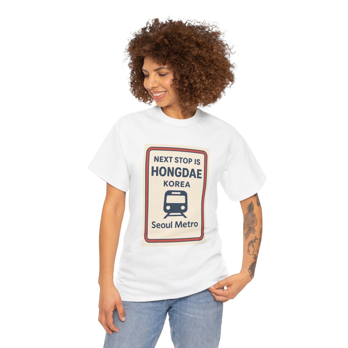 Seoul Metro Tee - Next Stop Hongdae, Travel Shirt, Souvenir Apparel, Korean Culture Gift, Unisex T-Shirt