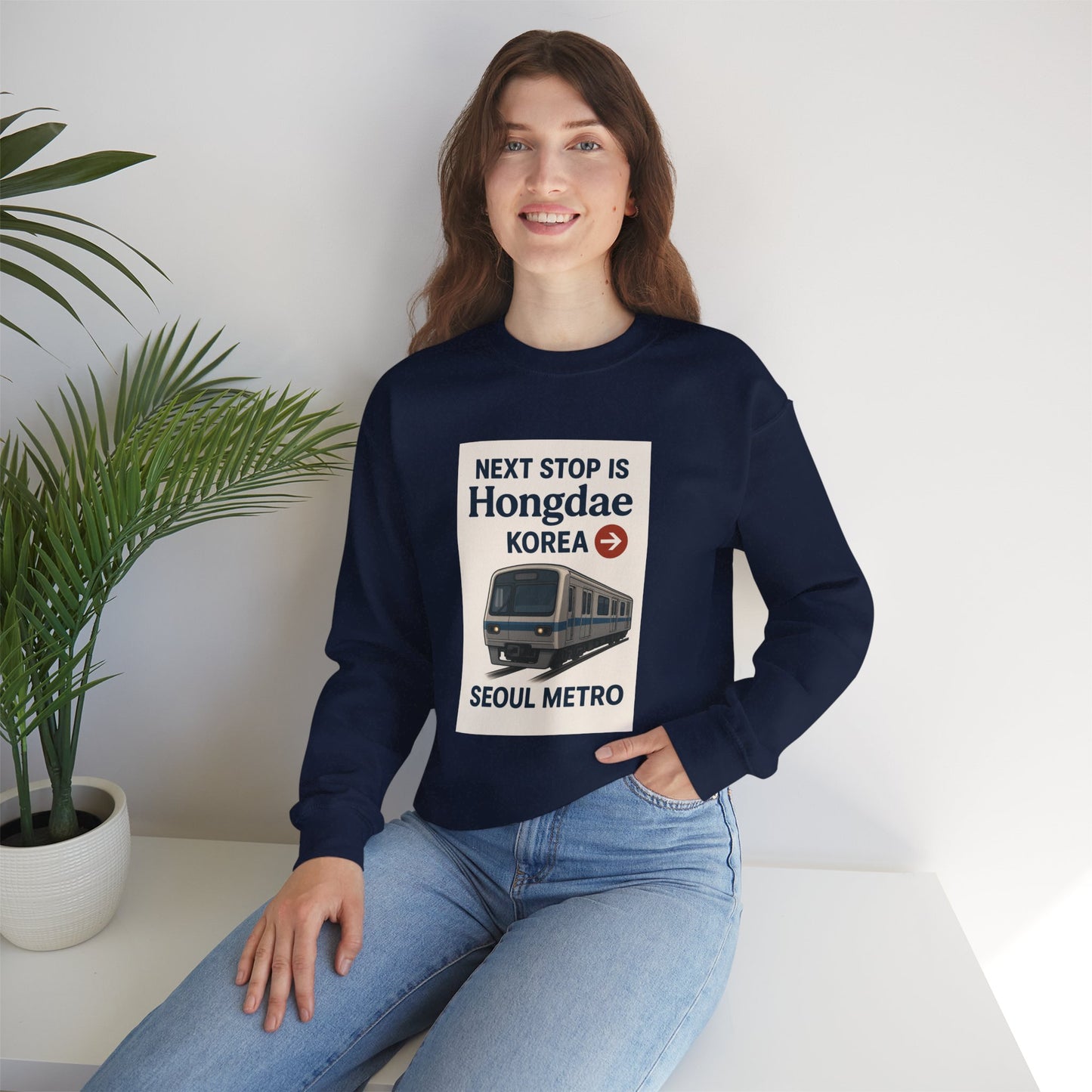 Travel Seoul Crewneck - Next Stop Hongdae