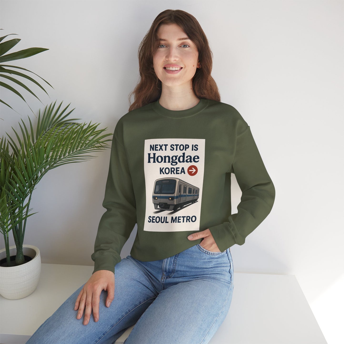 Travel Seoul Crewneck - Next Stop Hongdae