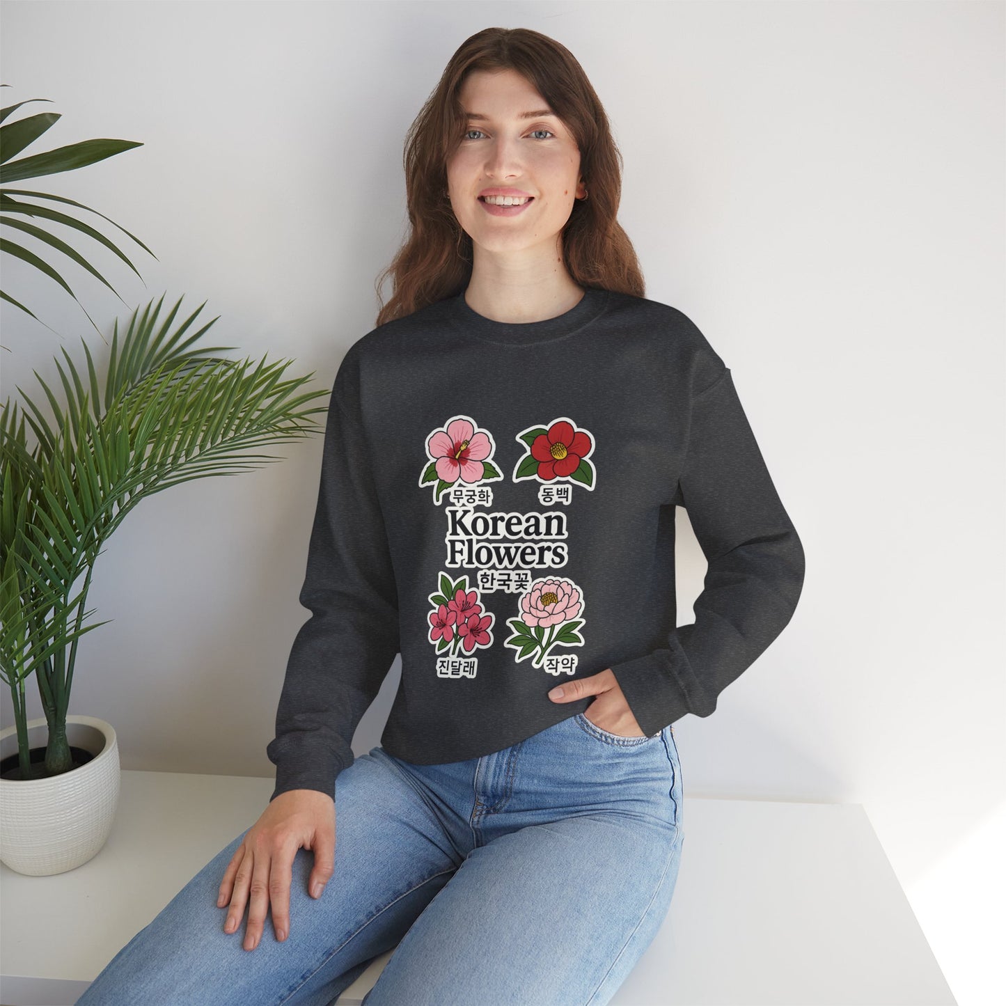Korean Flowers Unisex Crewneck - Spring Wear