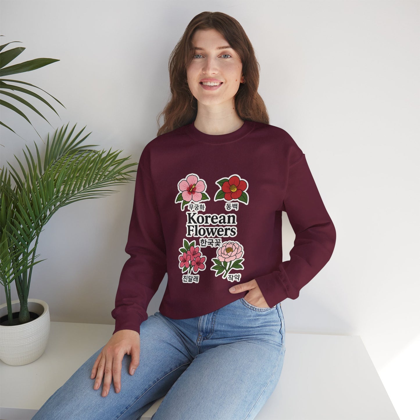 Korean Flowers Unisex Crewneck - Spring Wear