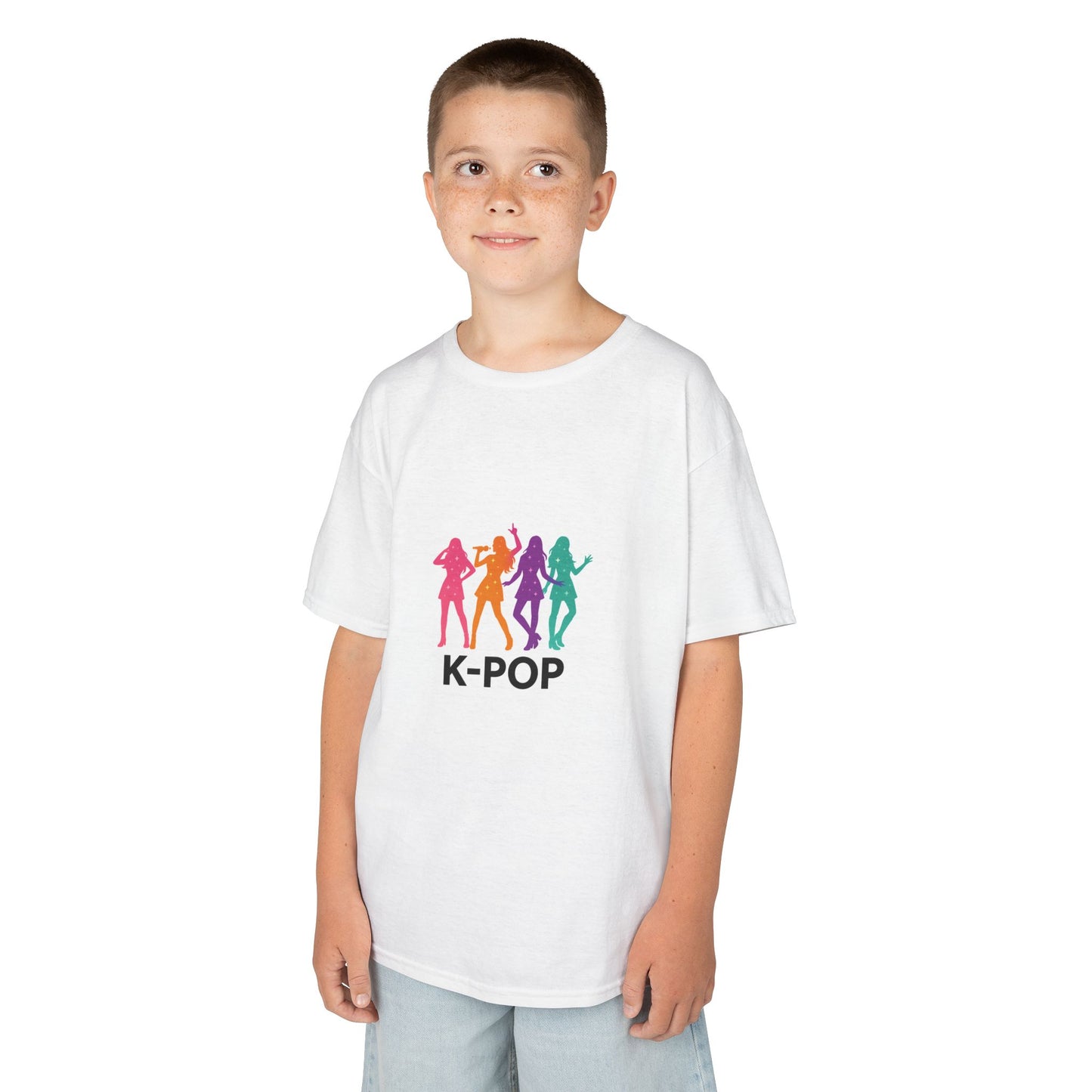 K-Pop Kids Tee, Fun Youth Shirt, Colorful Graphic Tee, Trendy Kids Apparel, Perfect Gift for Music Lovers