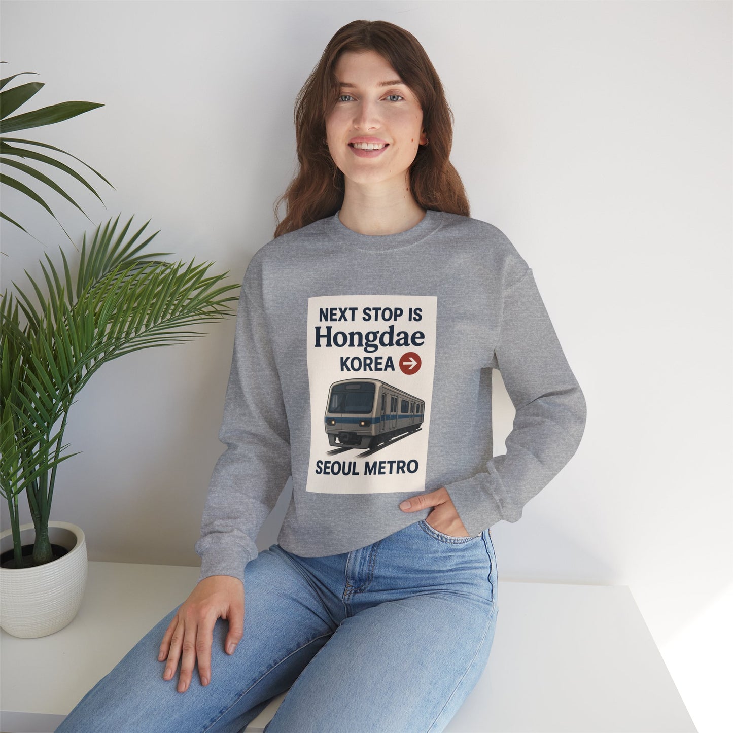 Travel Seoul Crewneck - Next Stop Hongdae