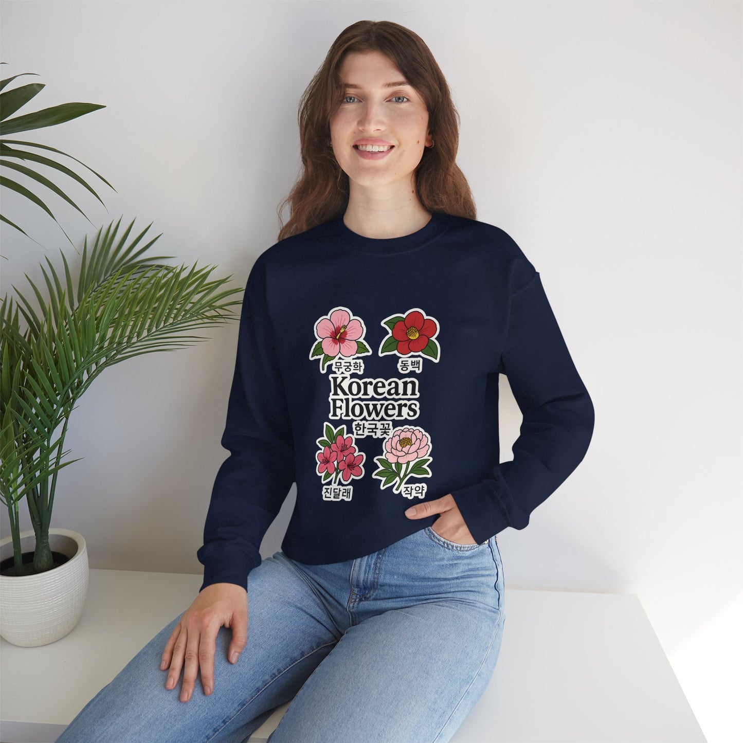 Korean Flowers Unisex Crewneck - Spring Wear