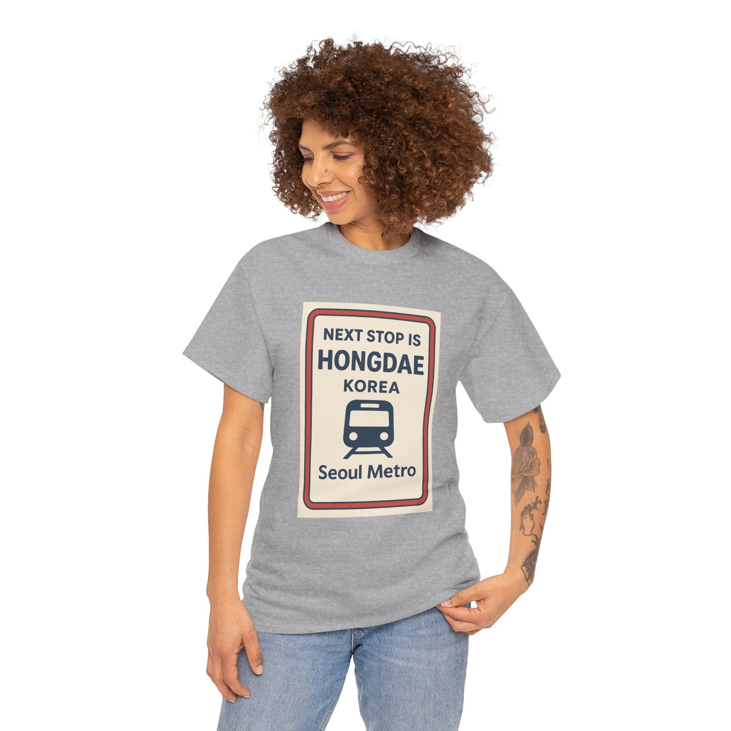 Seoul Metro Tee - Next Stop Hongdae, Travel Shirt, Souvenir Apparel, Korean Culture Gift, Unisex T-Shirt