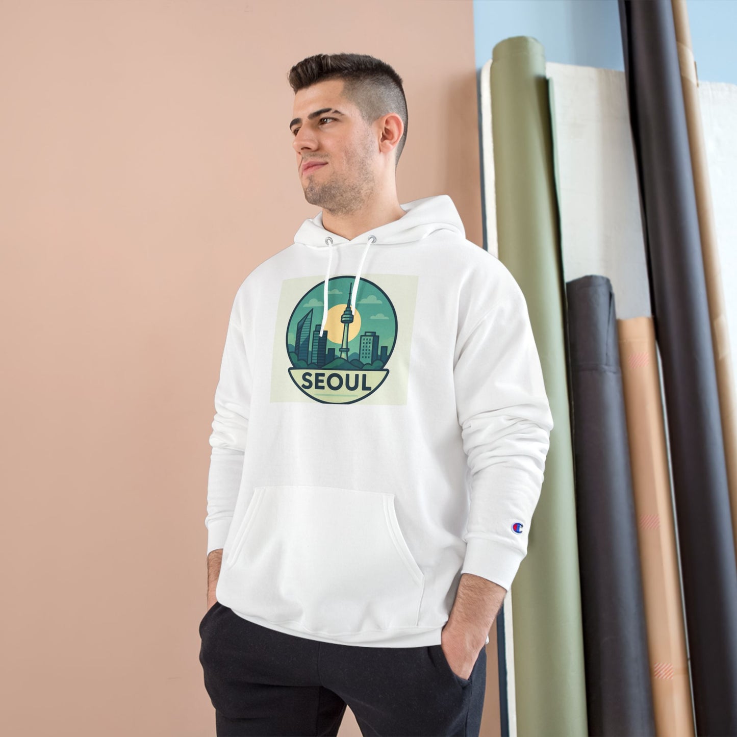 (US) Seoul Skyline Champion Hoodie - Urban Travel