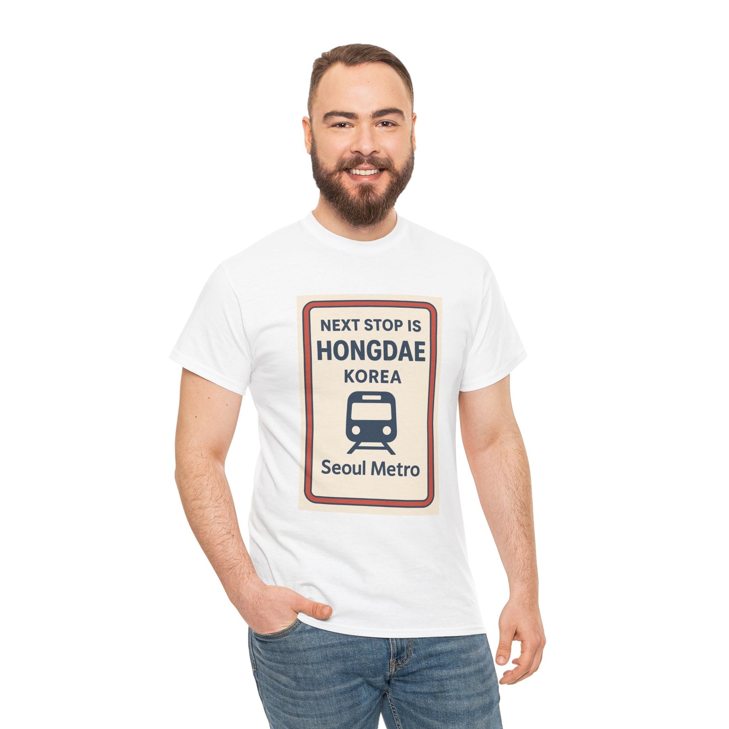 Seoul Metro Tee - Next Stop Hongdae, Travel Shirt, Souvenir Apparel, Korean Culture Gift, Unisex T-Shirt