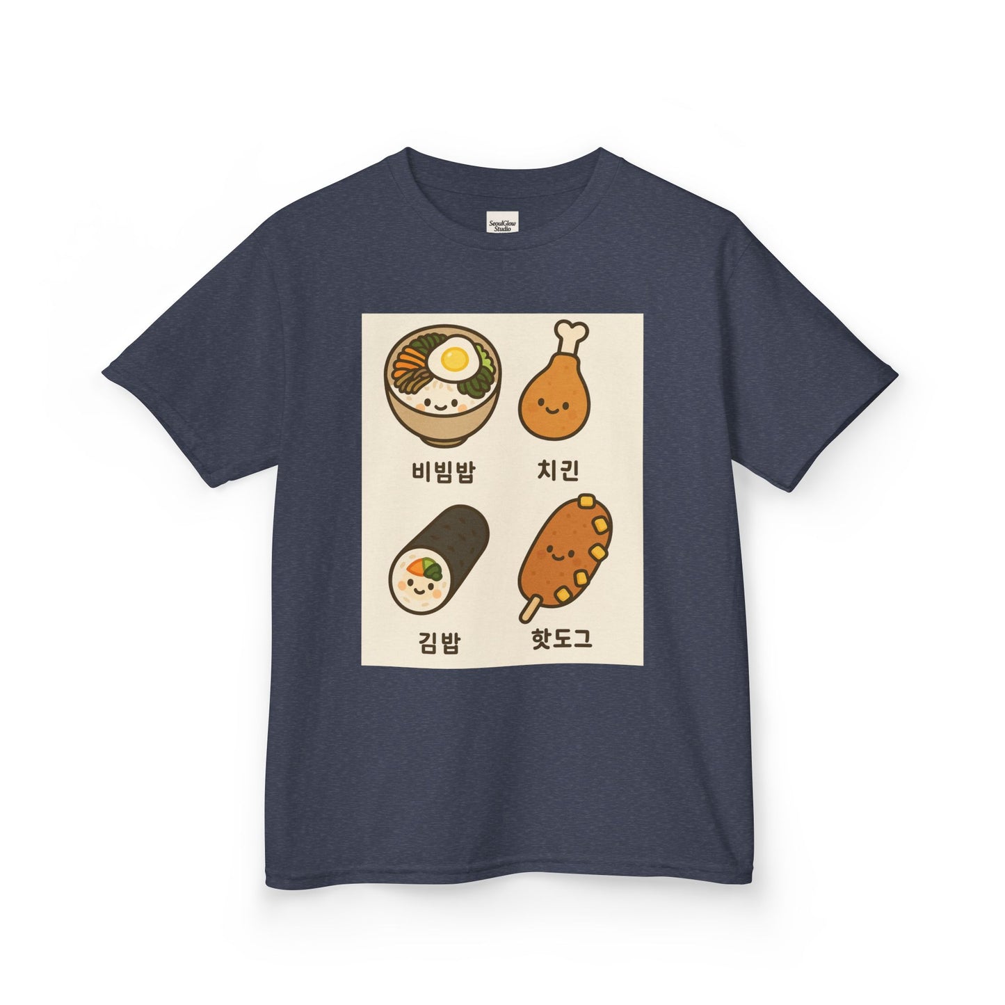 Kids Korean Food Tee - Cute Kimbap & Chicken Design Gift