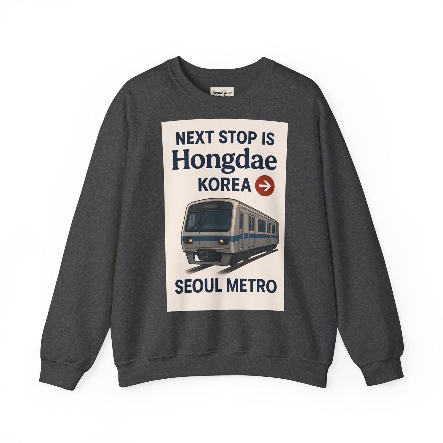Hongdae Metro Sweatshirt, Seoul, Korea travel Unisex Crewneck, Perfect for Travelers, Urban Outfit, Gift for Transit Enthusiasts