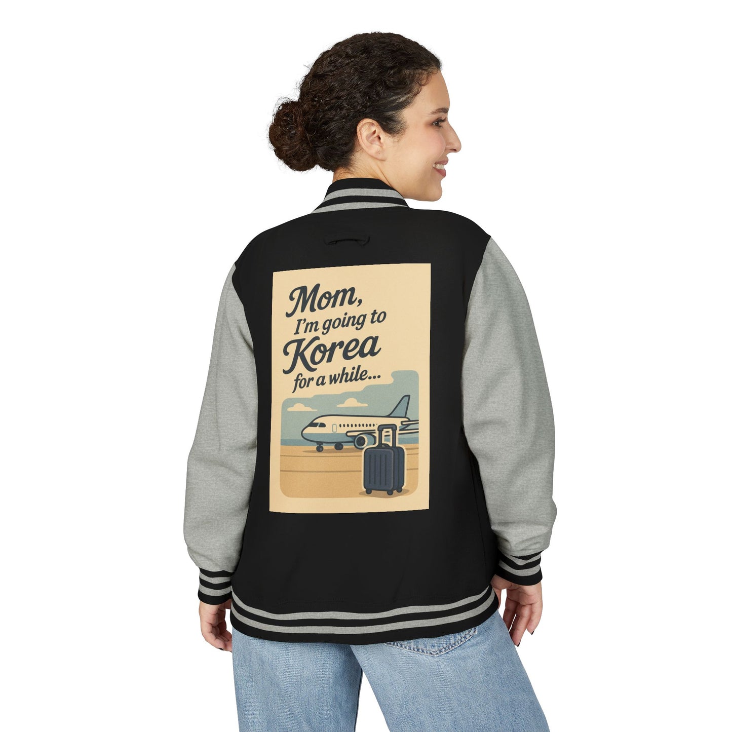 Mom I'm Going to Korea Letterman Jacket - Travel