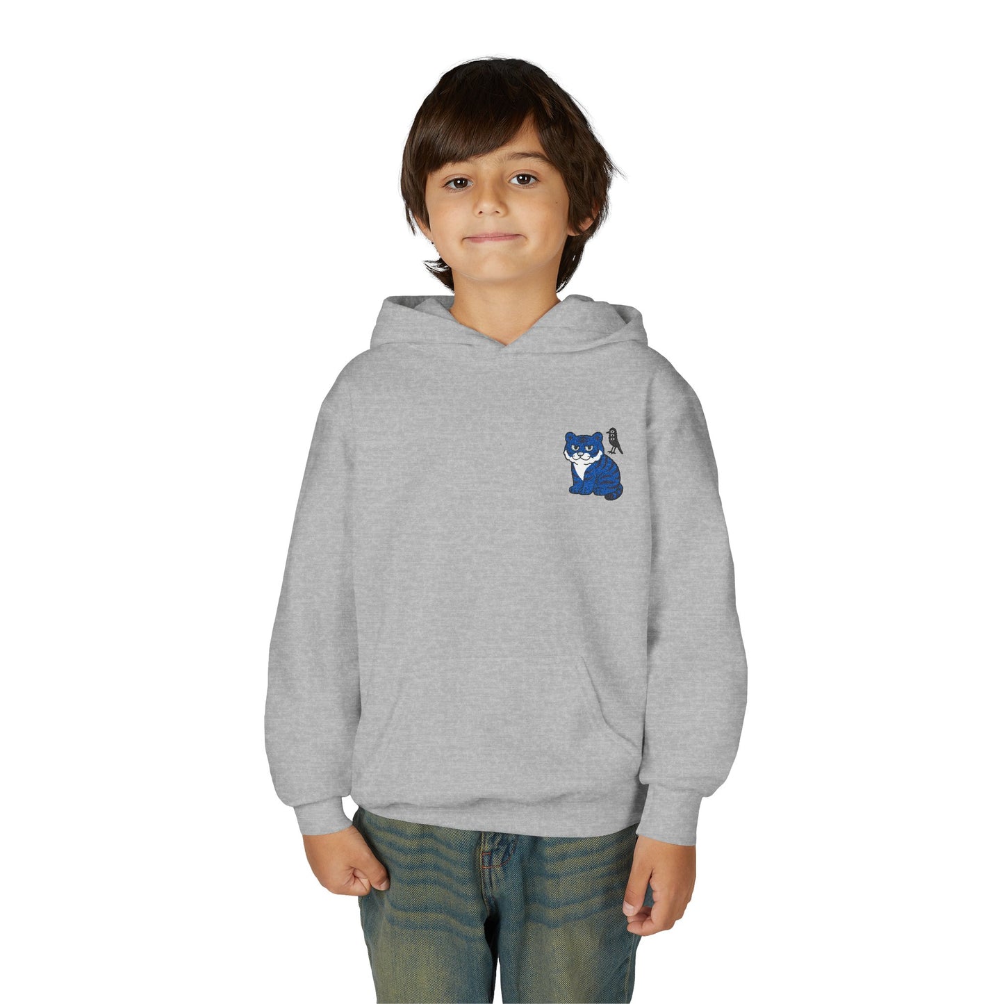 Cozy Youth Hoodie with Korean Tiger and Magpie Design, Perfect for Casual Days, Gifts, Birthdays, or Nature Lovers