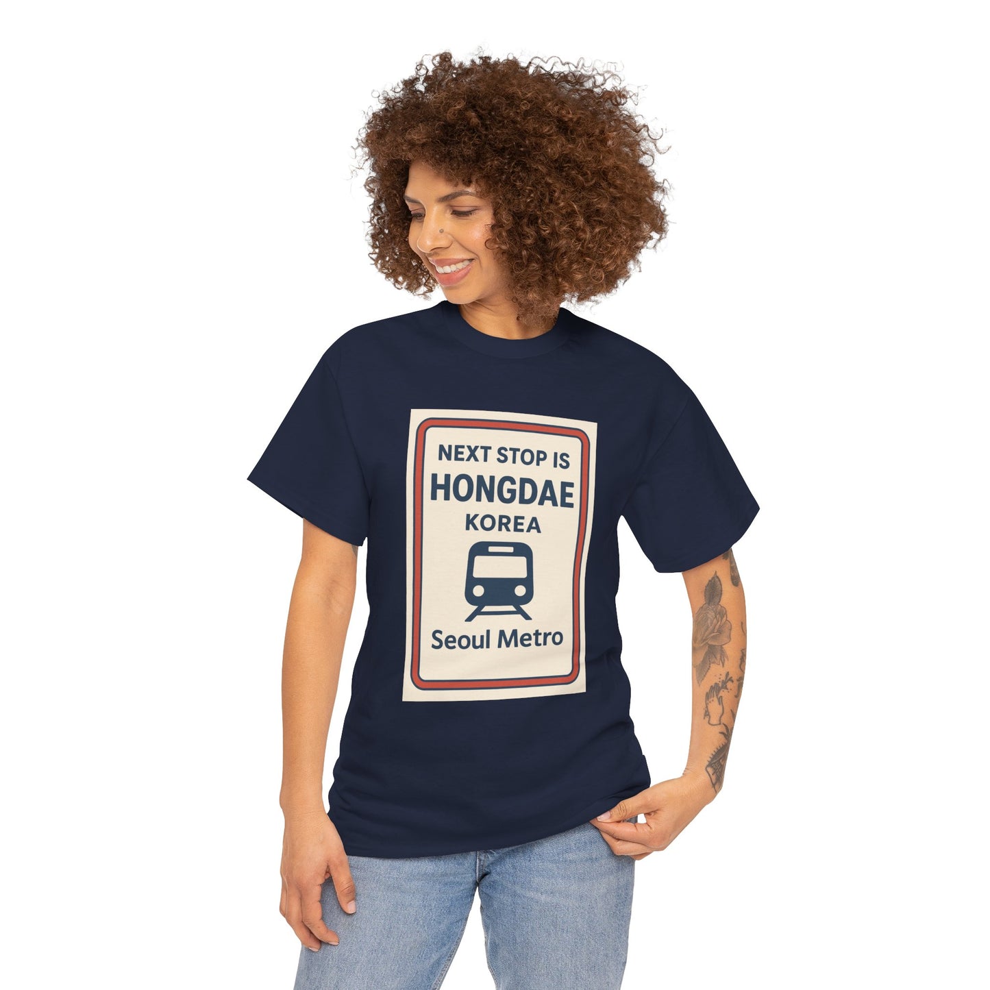 Seoul Metro Tee - Next Stop Hongdae, Travel Shirt, Souvenir Apparel, Korean Culture Gift, Unisex T-Shirt