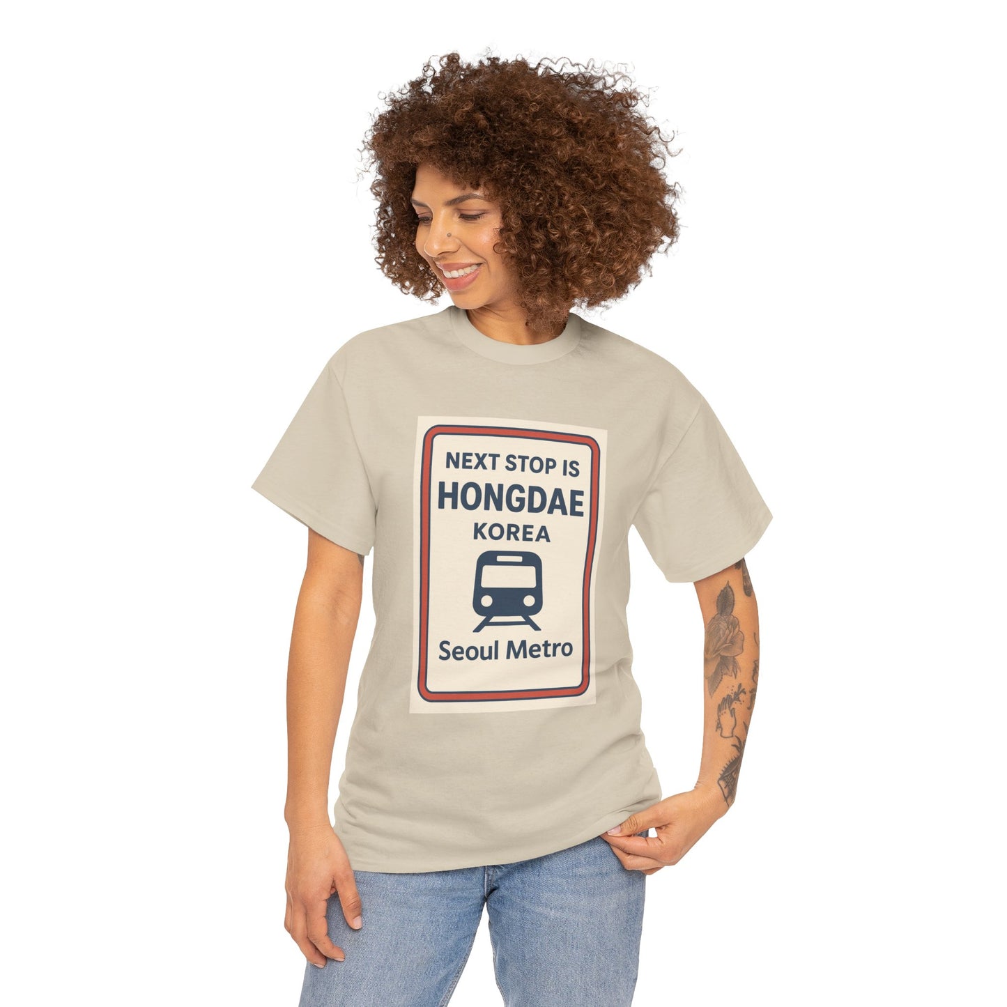 Seoul Metro Tee - Next Stop Hongdae, Travel Shirt, Souvenir Apparel, Korean Culture Gift, Unisex T-Shirt