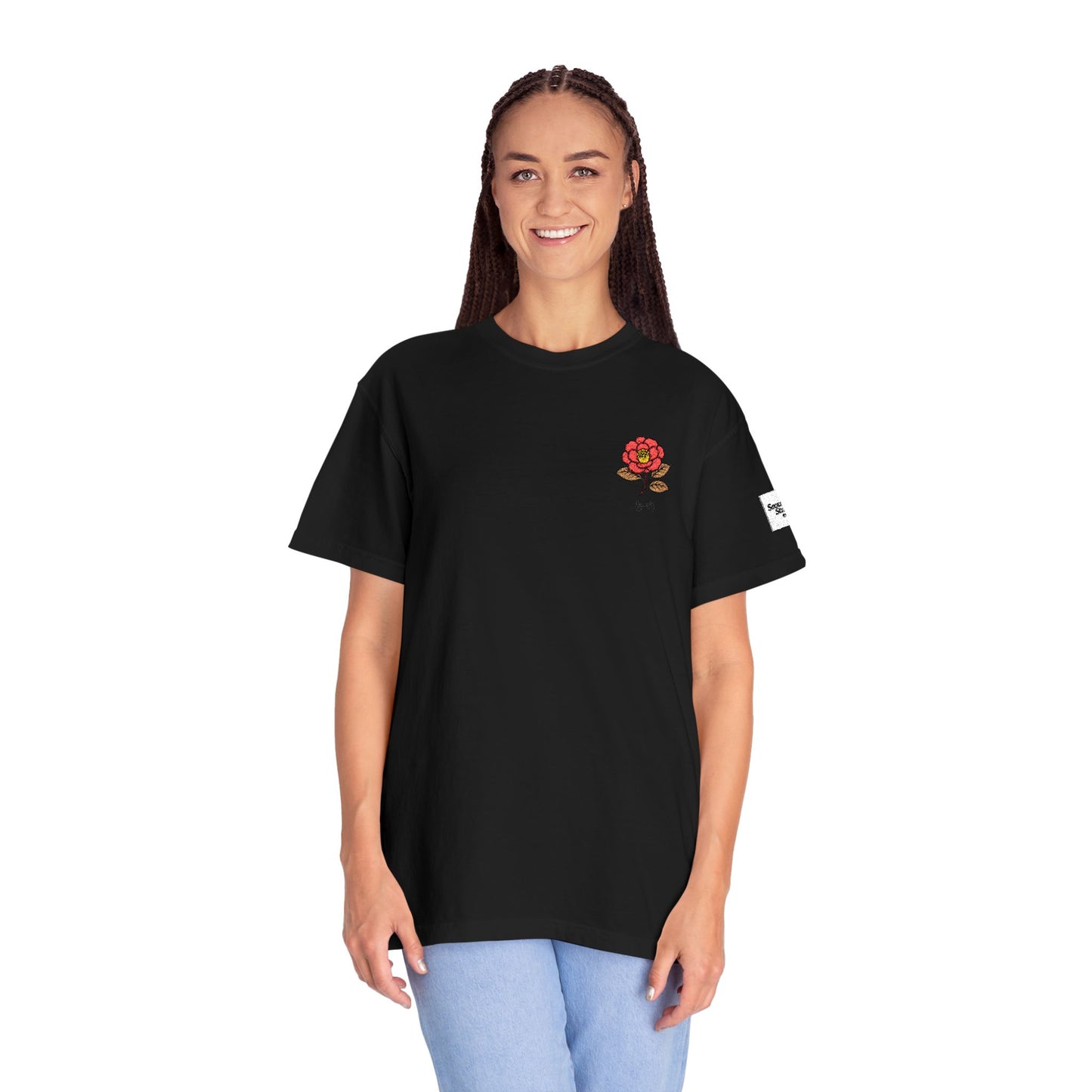 Korean Floral Embroidered T-Shirt - Nature Gift
