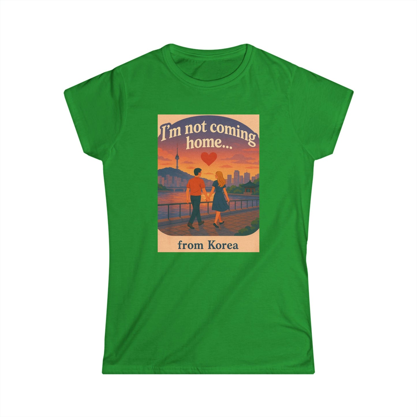 I'm not coming home... from Korea. Vintage Travel Women's Tee: Travel Shirt, Gift for Travelers, Airplane Tee, Adventure Apparel, Women’s Softstyle