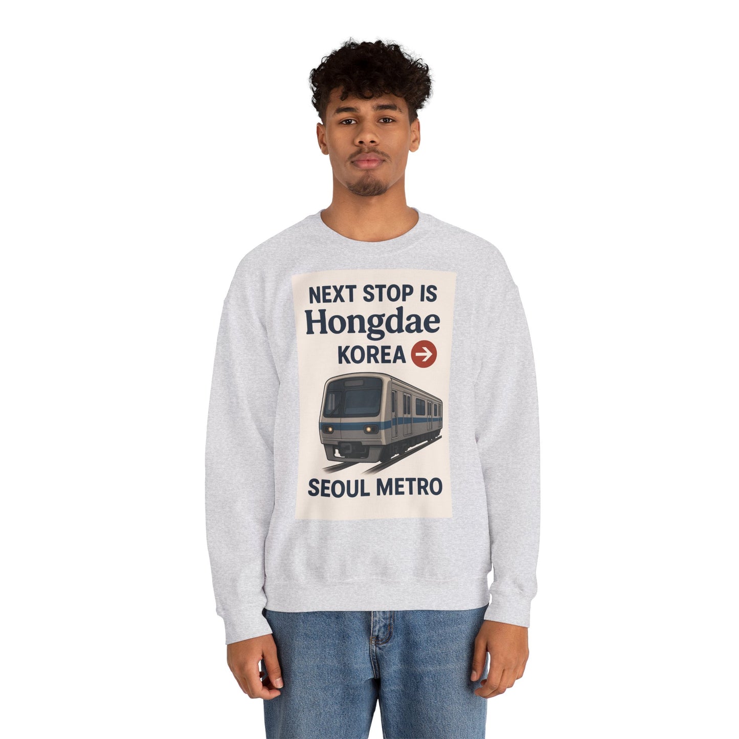Hongdae Metro Sweatshirt, Seoul, Korea travel Unisex Crewneck, Perfect for Travelers, Urban Outfit, Gift for Transit Enthusiasts
