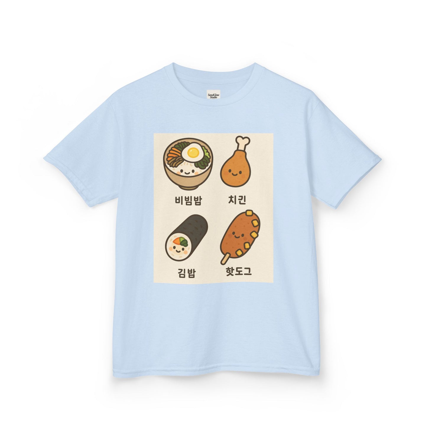 Kids Korean Food Tee - Cute Kimbap & Chicken Design Gift