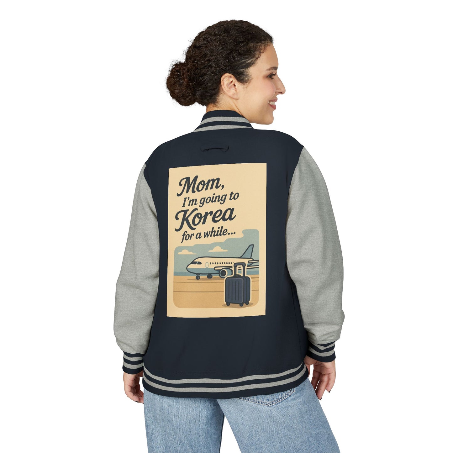 Mom I'm Going to Korea Letterman Jacket - Travel