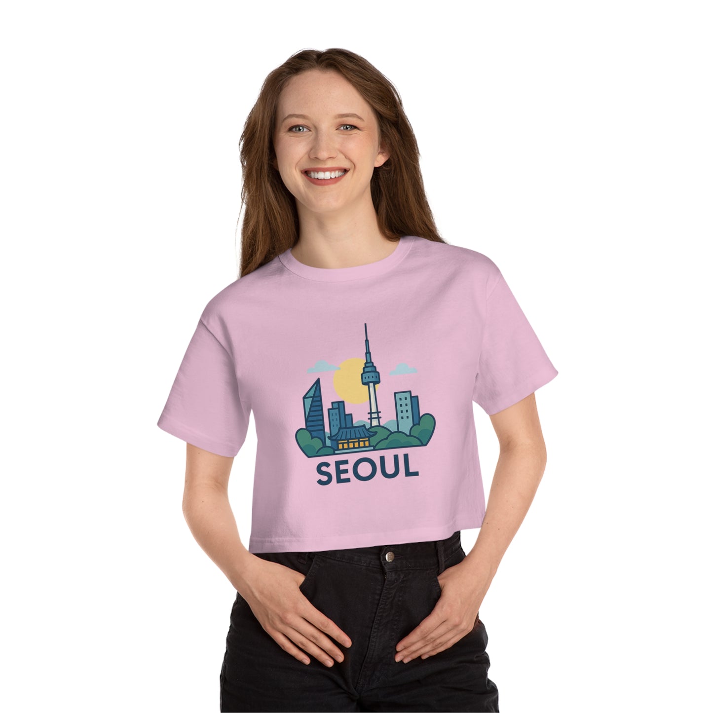 Seoul Skyline Cropped T-Shirt - Women's Urban