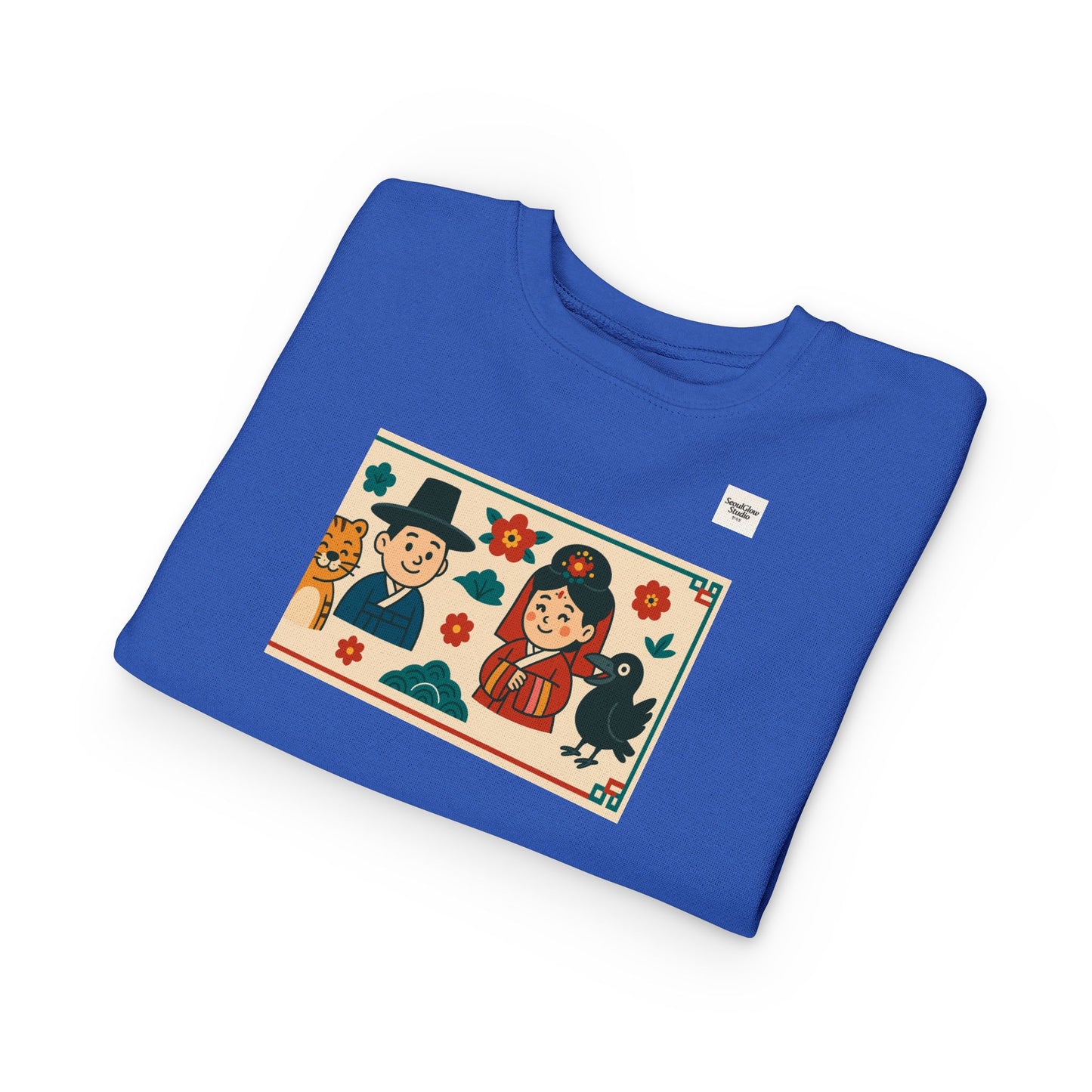 Korean Cultural Charm Toddler Sweatshirt, Kids' Cozy Apparel, Unique Gift for Birthdays, Cute Toddler Clothing, Holiday Outfit