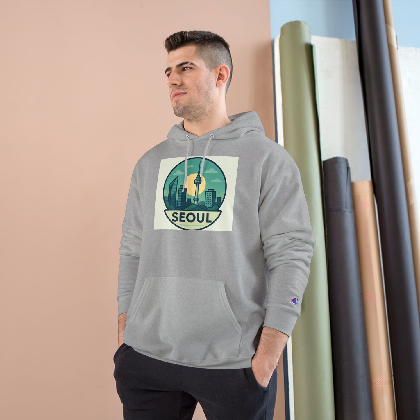 (US) Seoul Skyline Champion Hoodie - Urban Travel