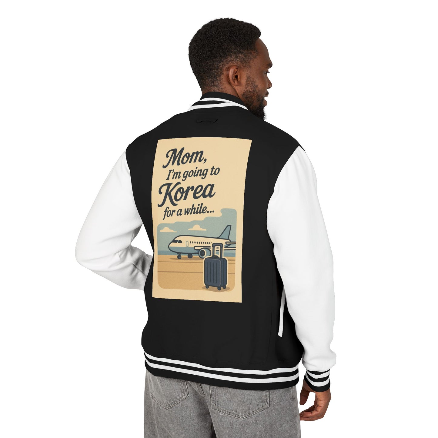Mom I'm Going to Korea Letterman Jacket - Travel