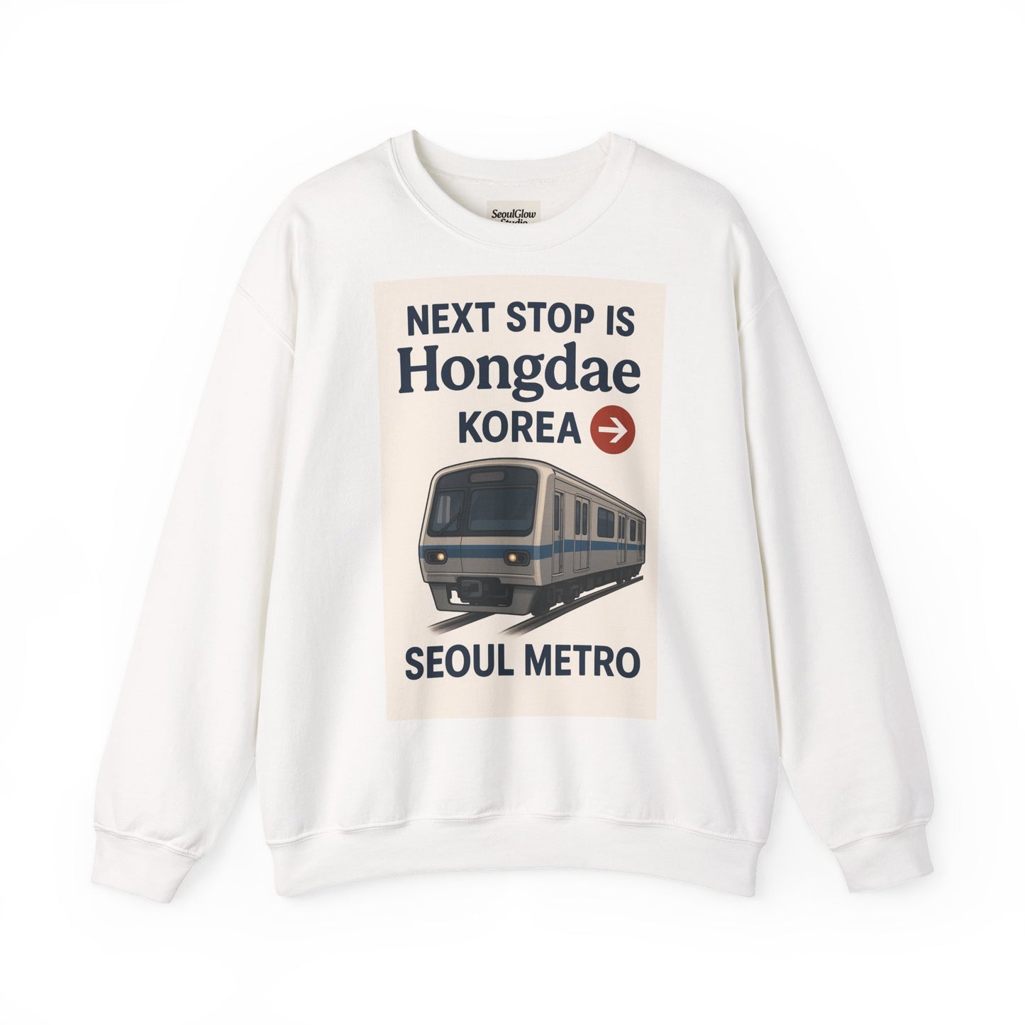 Hongdae Metro Sweatshirt, Seoul, Korea travel Unisex Crewneck, Perfect for Travelers, Urban Outfit, Gift for Transit Enthusiasts
